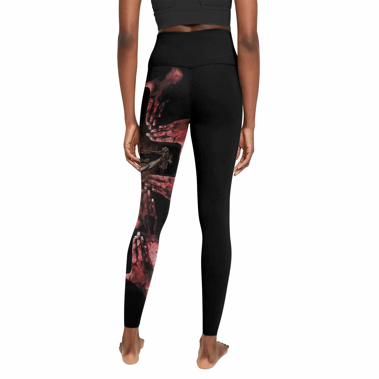 Stigmata Prayer Women's Leggings - back view mockup