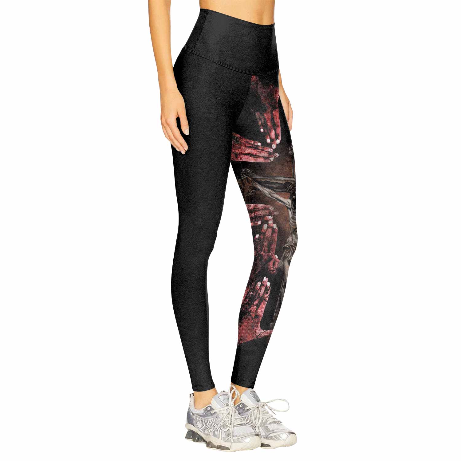 Stigmata Prayer Women's Leggings - right side mockup