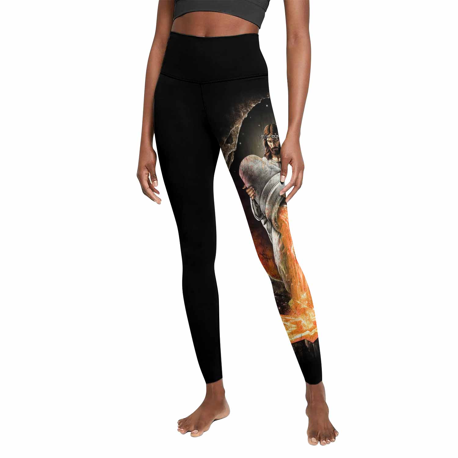 Faith Over Fear Women's Leggings - front view mockup
