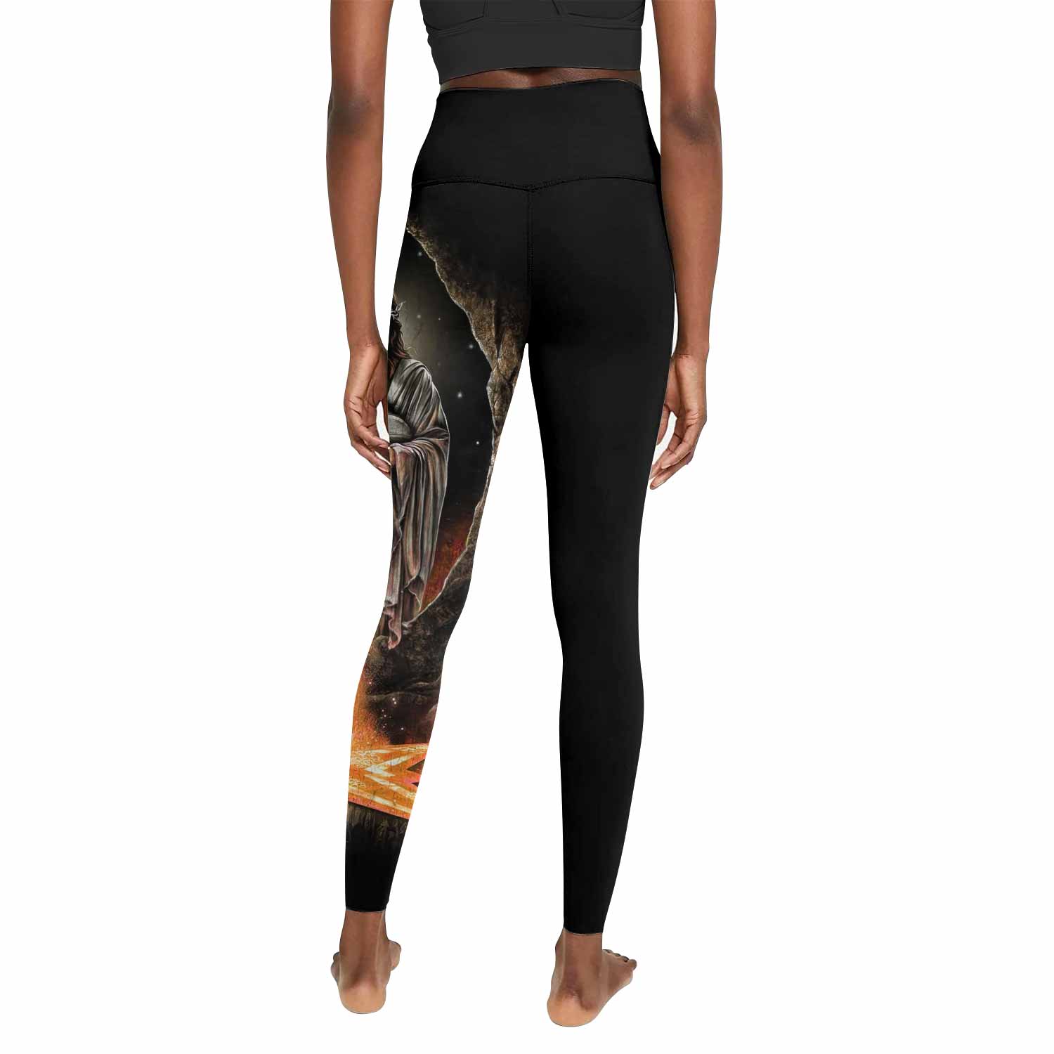 Faith Over Fear Women's Leggings - back view mockup