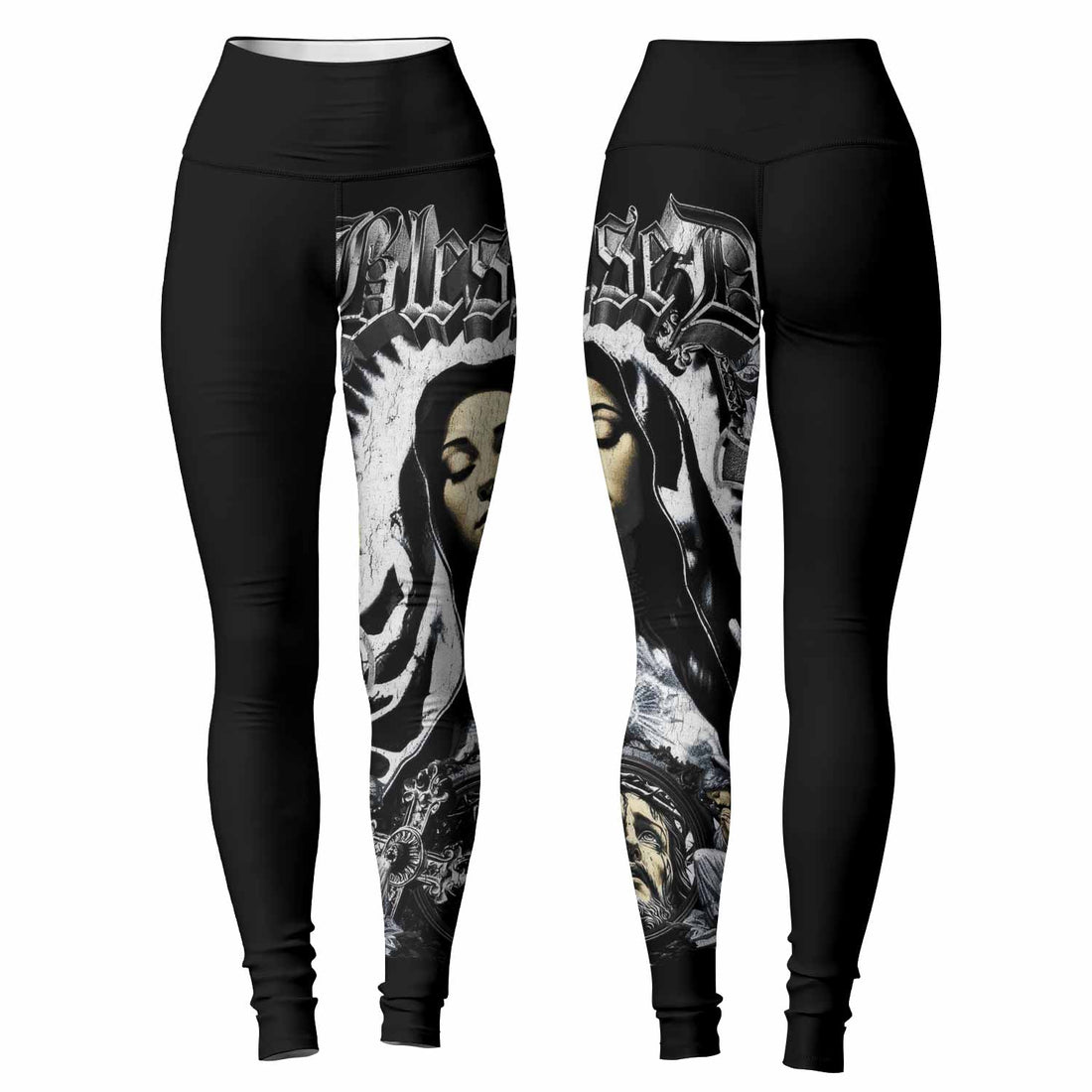 Blessed Saint Women's Leggings - lifestyle view