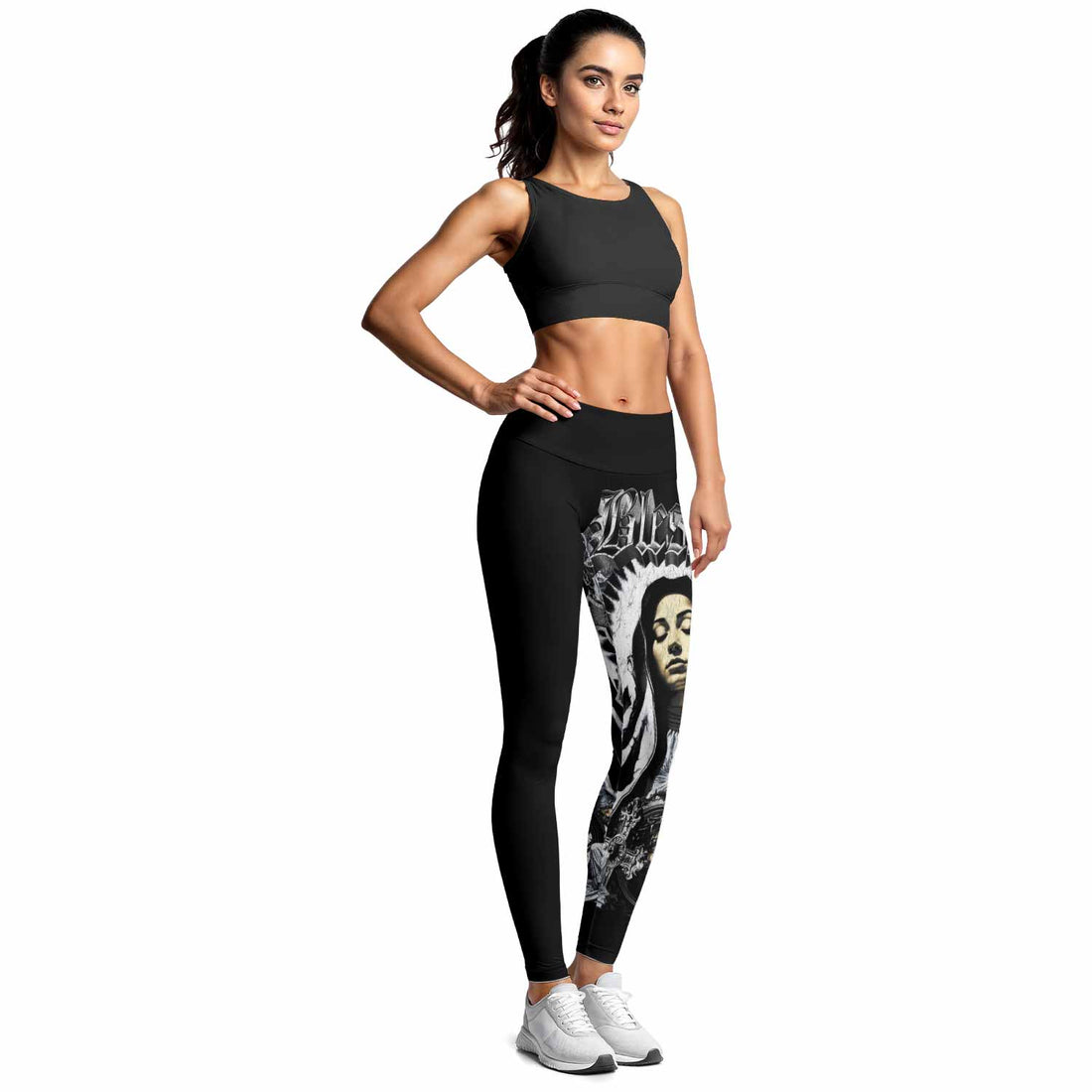 Blessed Saint Women's Leggings - lifestyle view