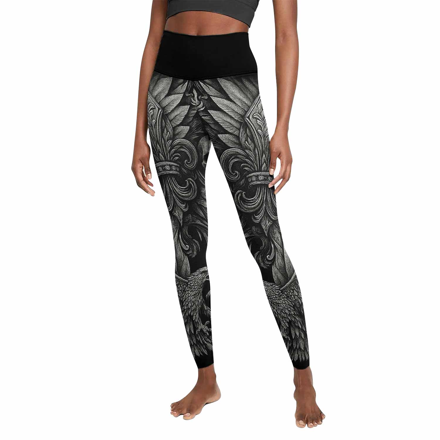 Shadow Silence Women's Leggings - front view mockup