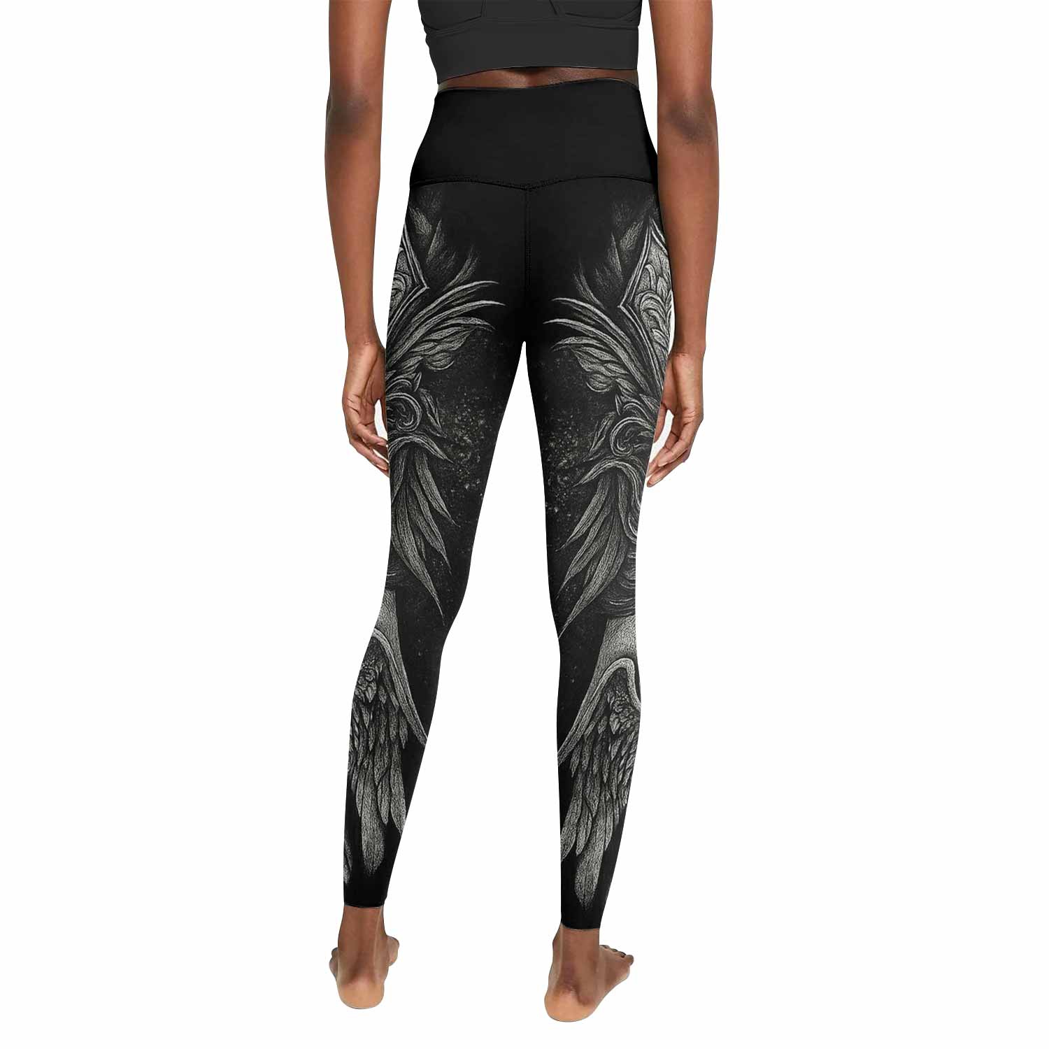 Shadow Silence Women's Leggings - back view mockup