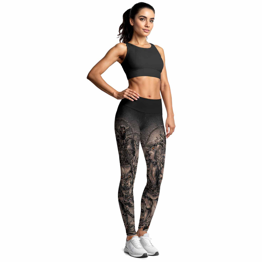 Dark Cerberus Unleashed Women's Leggings - lifestyle view