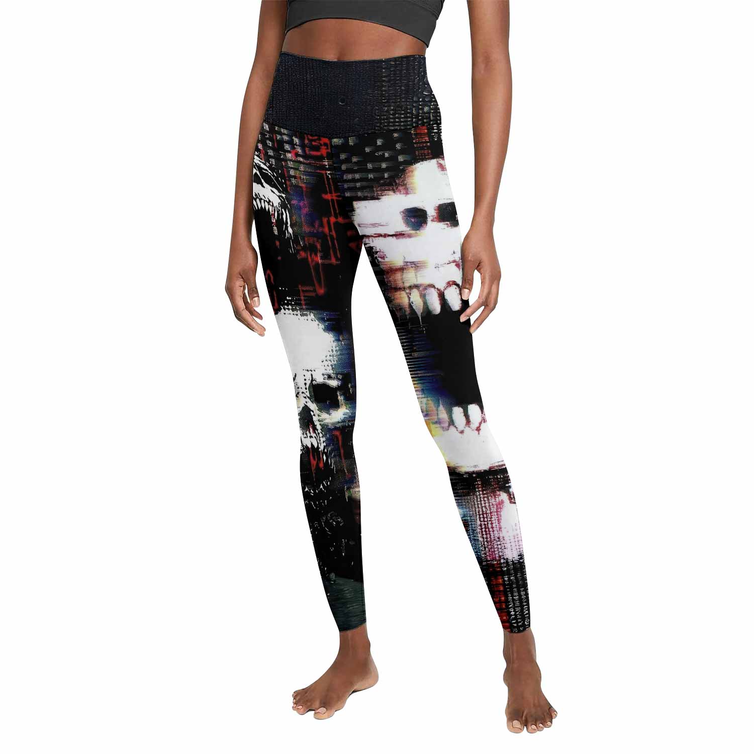 Digital Fear Protocol Women's Leggings - front view mockup
