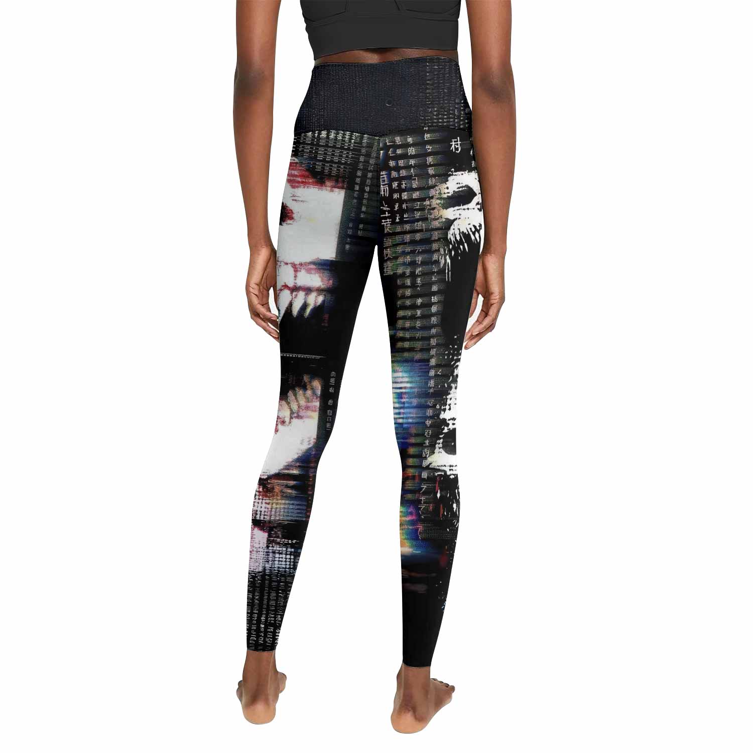 Digital Fear Protocol Women's Leggings - back view mockup