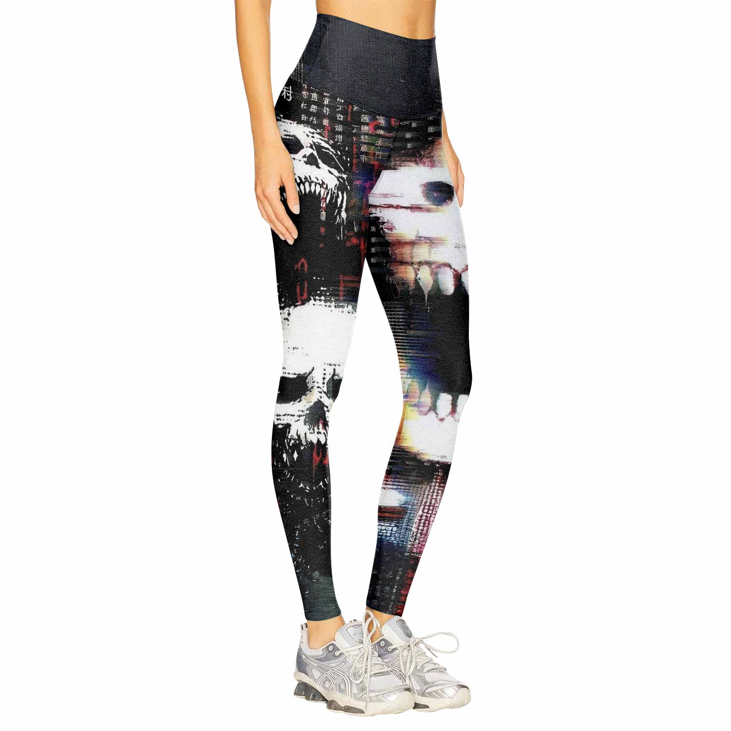 Digital Fear Protocol Women's Leggings - right side mockup
