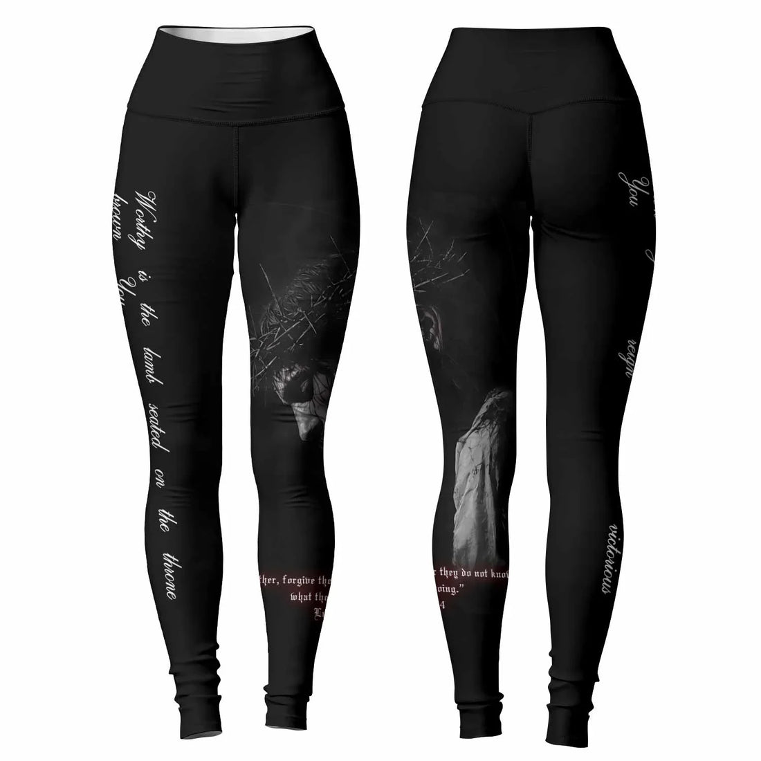 Crucified Silence Women's Leggings - front and back view