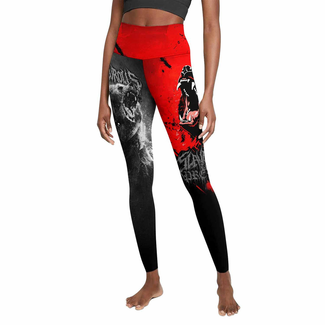 Slaughter to Prevail Bear Women's Leggings - front and back view