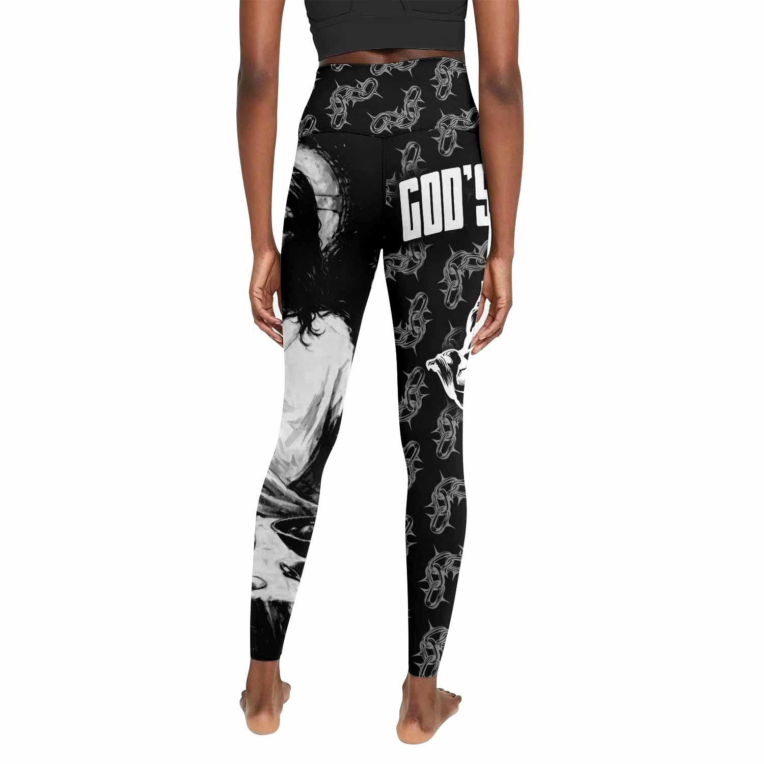 God's Plan Women's Leggings - back view mockup
