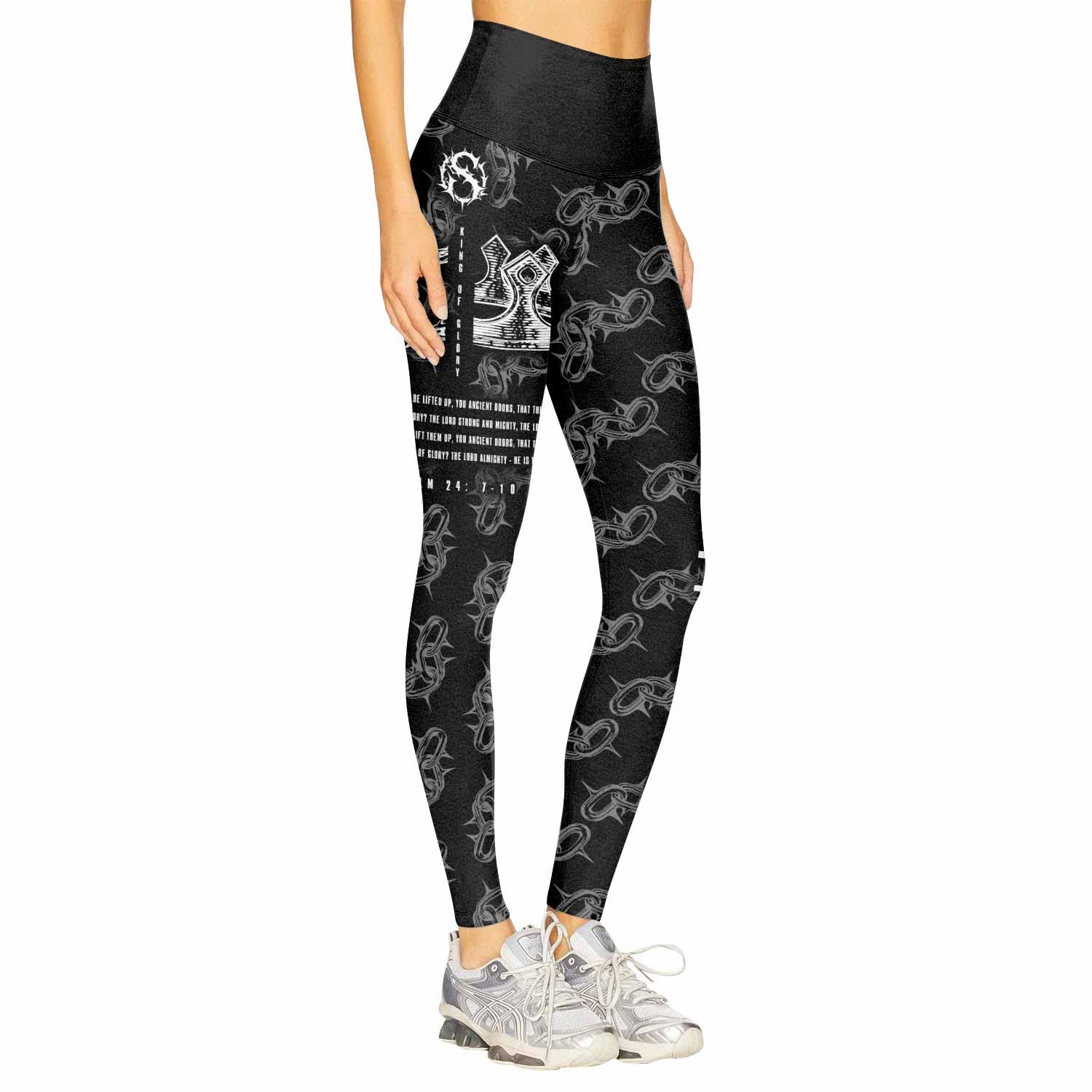 The King of Glory Women's Leggings - right side mockup
