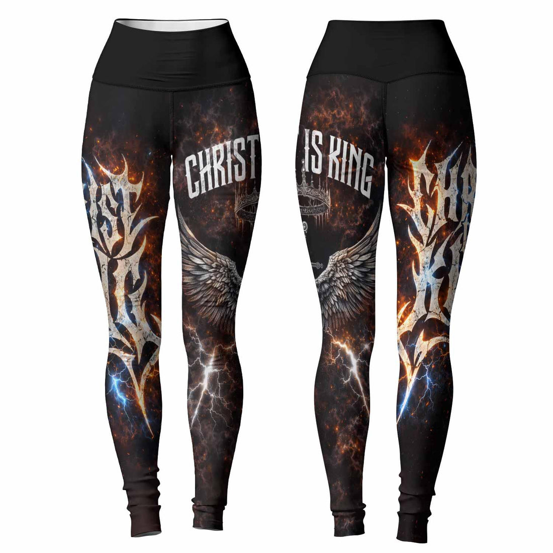 Christ is King Women's Leggings - front and back view