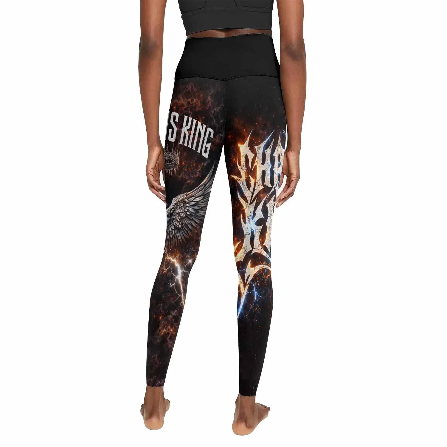 Christ is King Women's Leggings - back view mockup