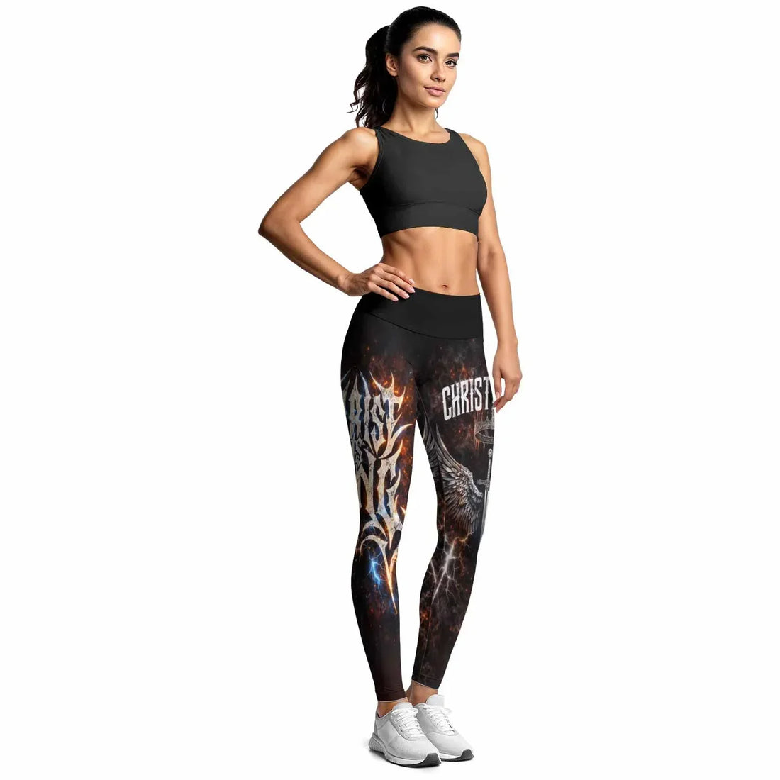 Christ is King Women's Leggings - lifestyle view