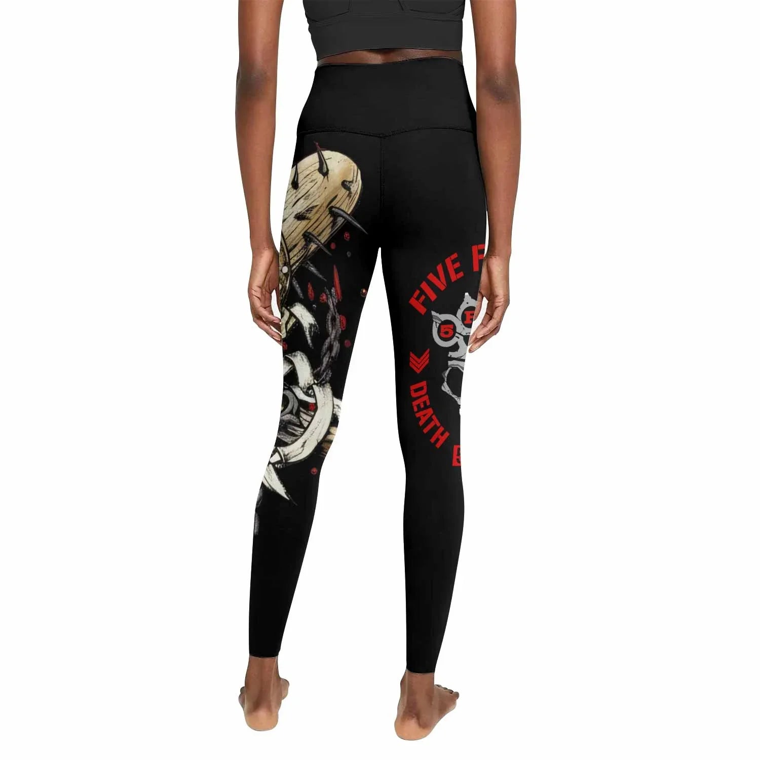 Five Finger Death Punch Shadowrolls Women's Leggings - back view mockup
