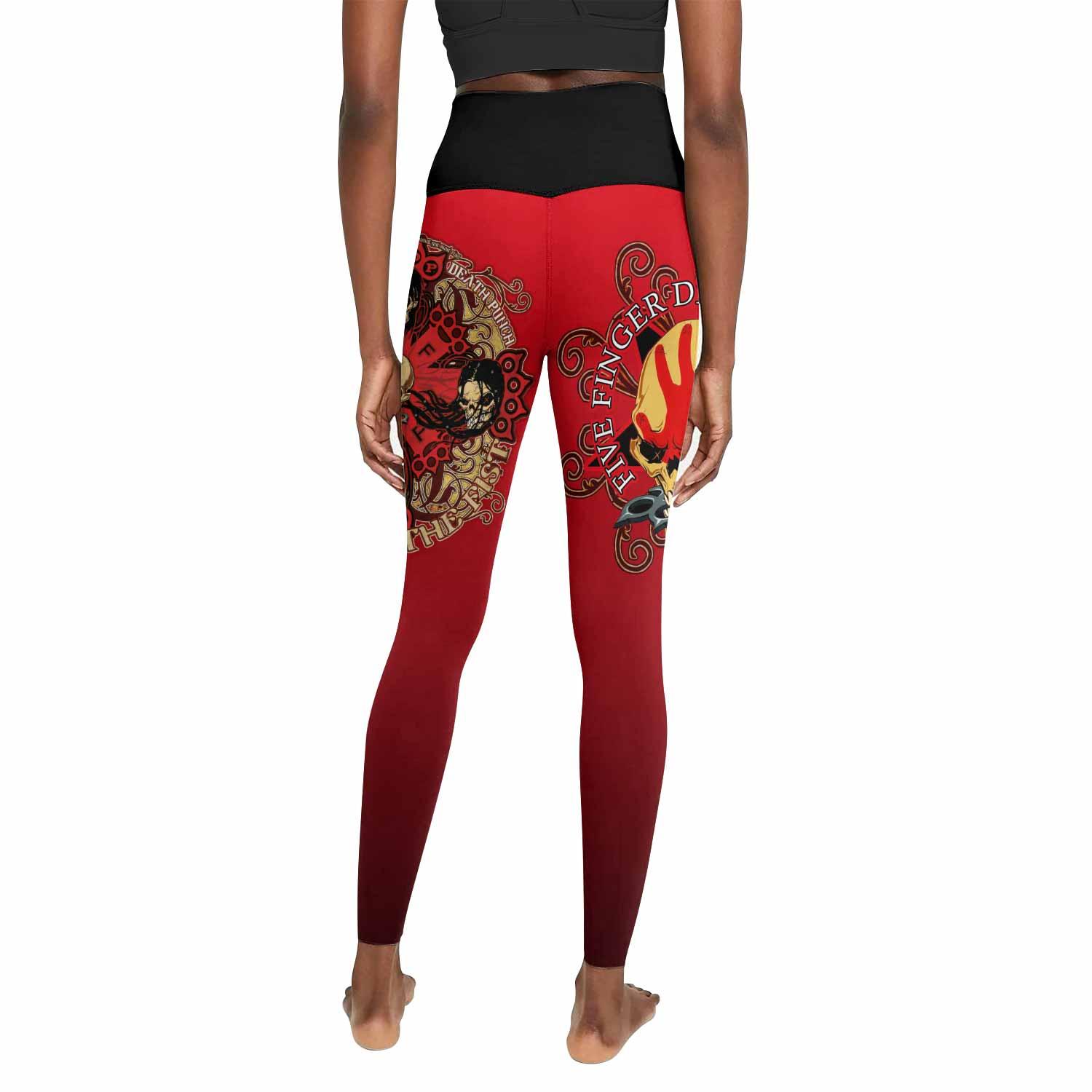 5FDP Five Finger Death Punch Women's Leggings - back view mockup