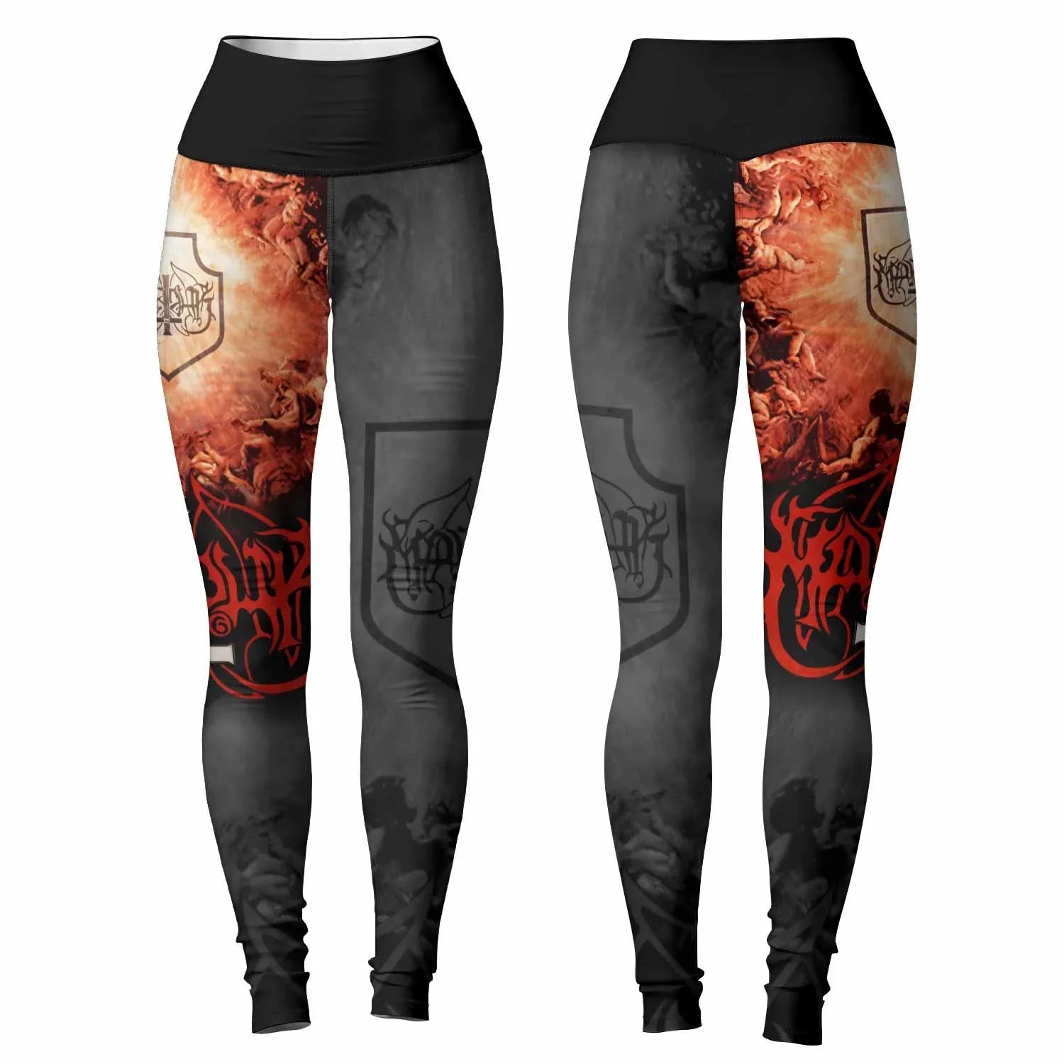 Marduk Heaven Shall Burn Women's Leggings - front and back view
