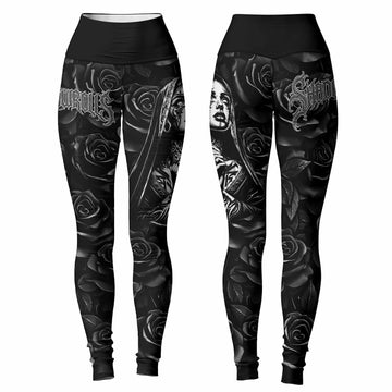 Pray for the Rave Women's Leggings - front and back view