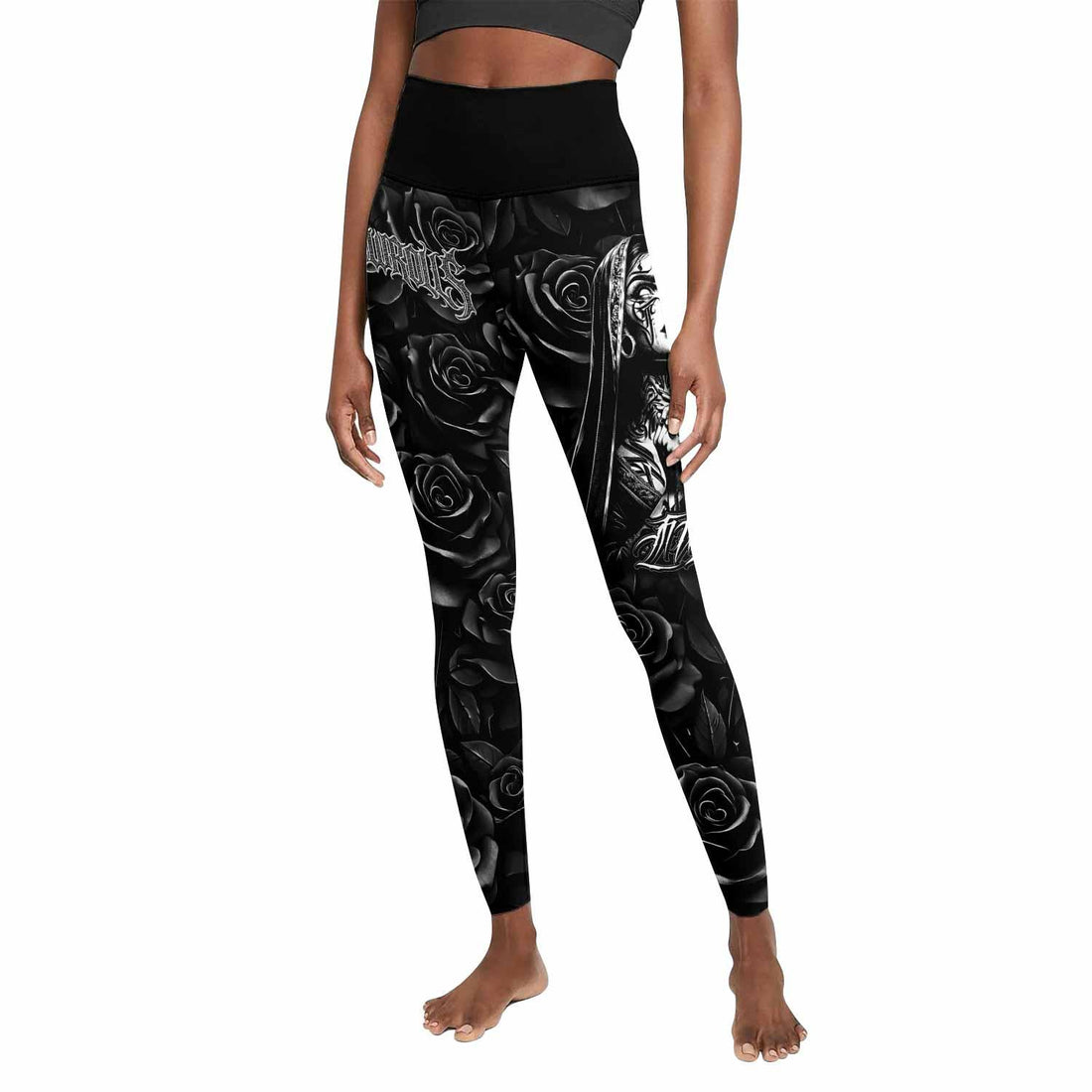 Pray for the Rave Women's Leggings - front and back view