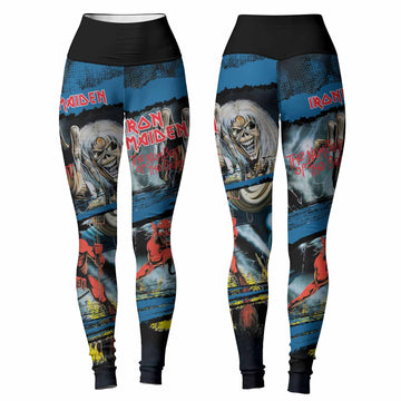Iron Maiden The Number of the Beast Women's Leggings - front and back view
