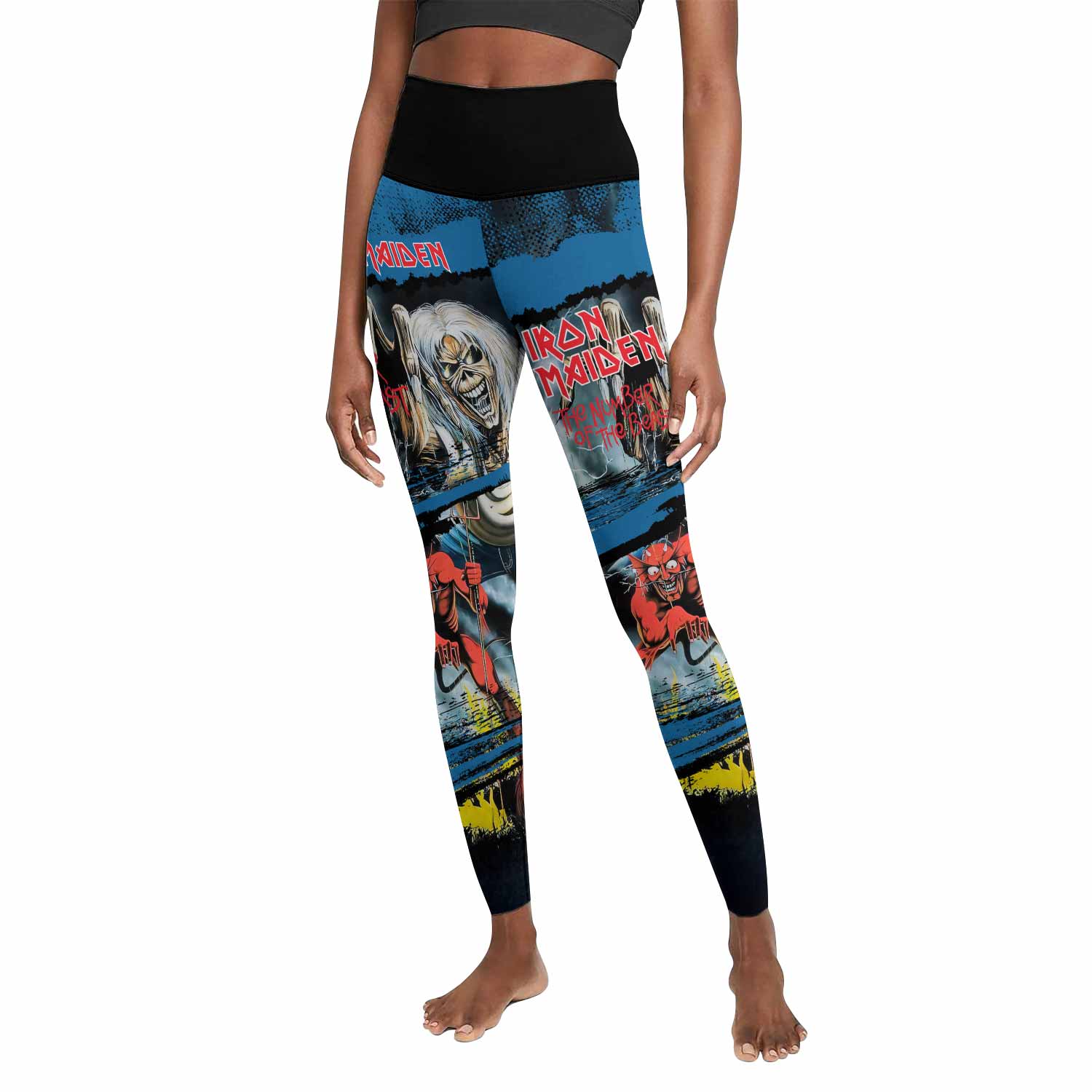 Iron Maiden The Number of the Beast Women's Leggings - front view mockup