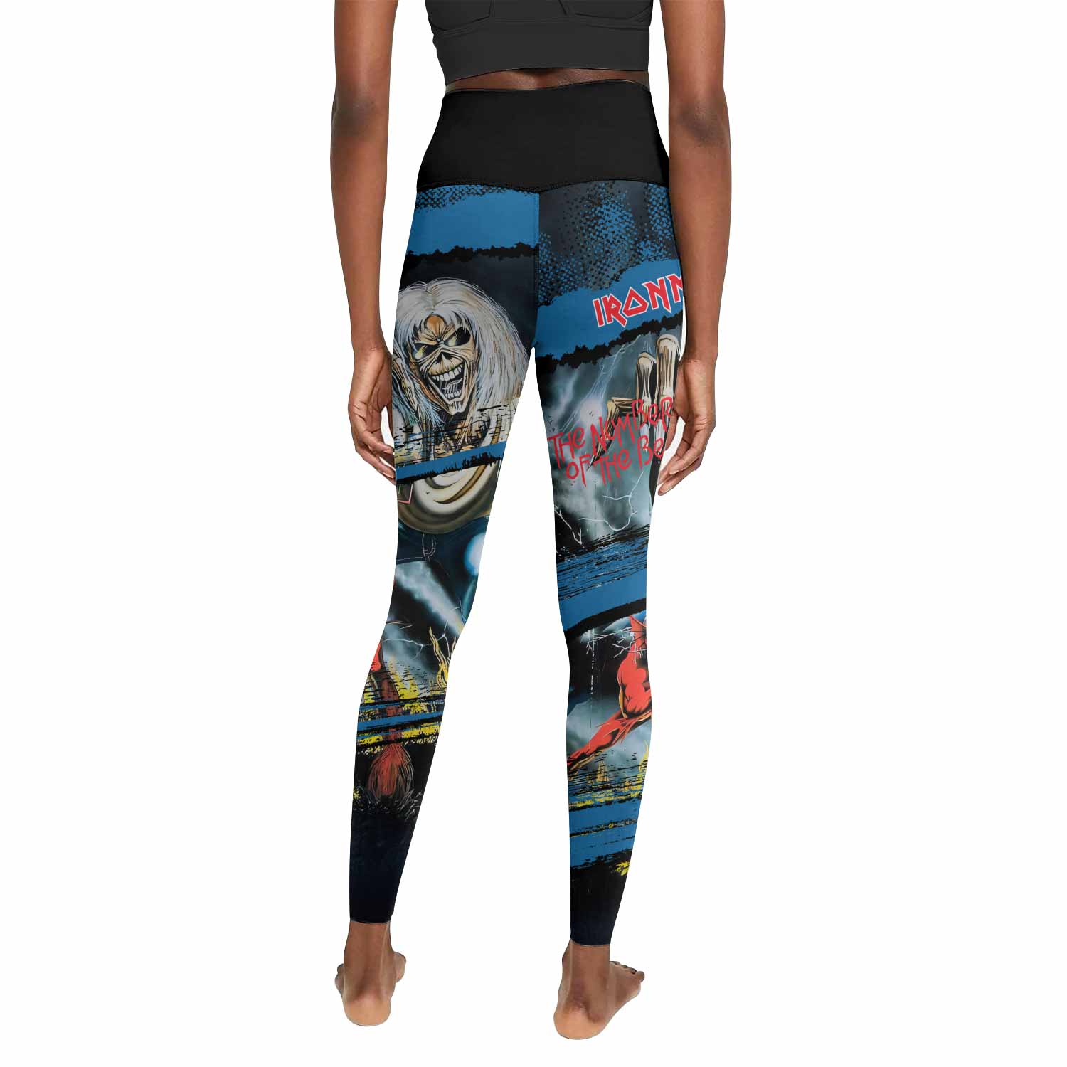 Iron Maiden The Number of the Beast Women's Leggings - back view mockup
