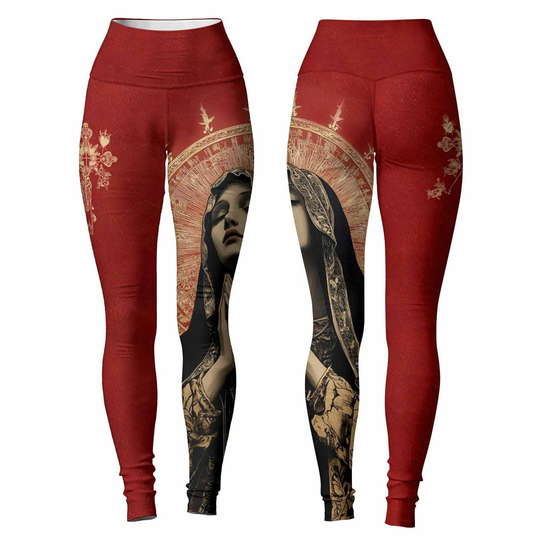 Mother of Sorrows Women's Leggings - front and back view