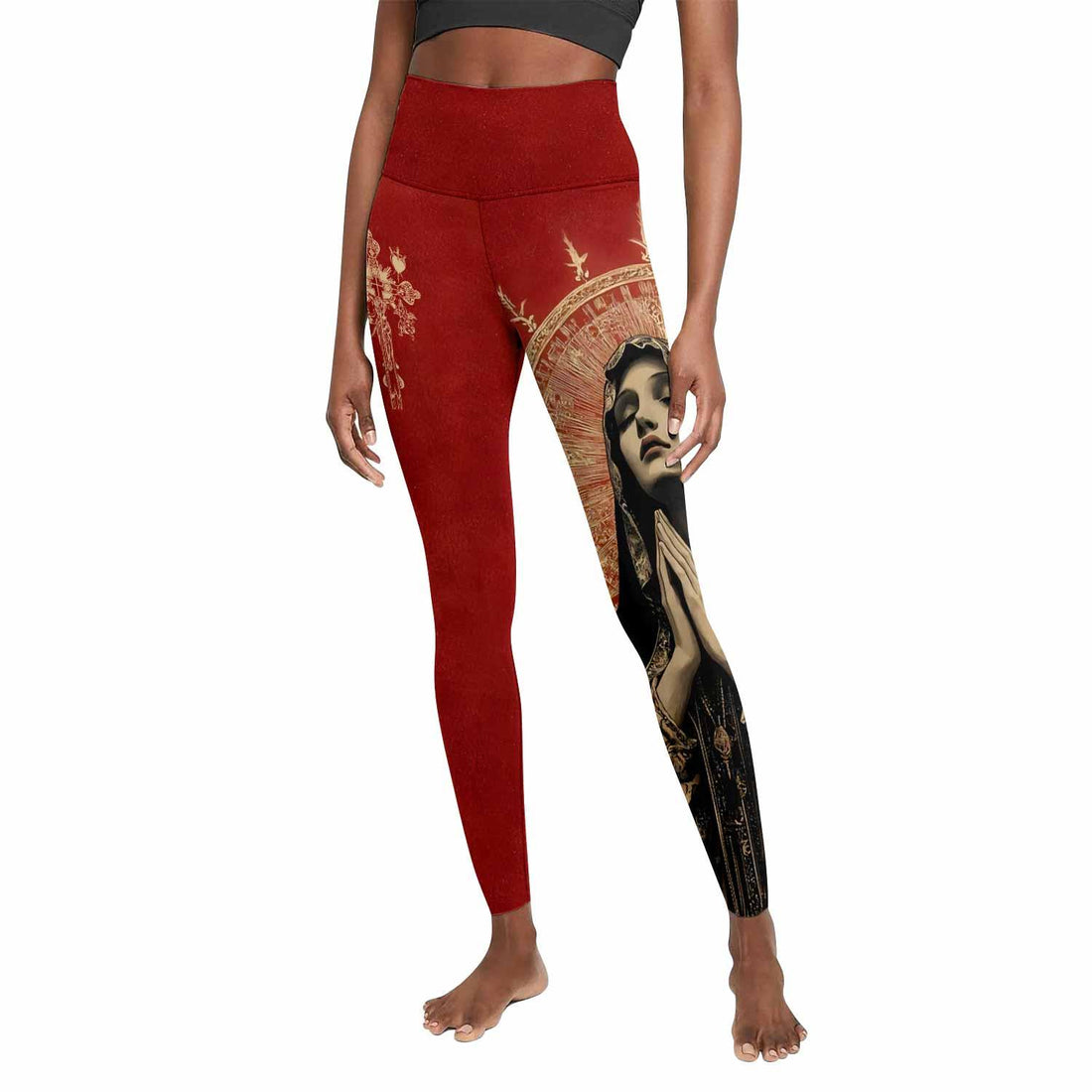 Mother of Sorrows Women's Leggings - front and back view