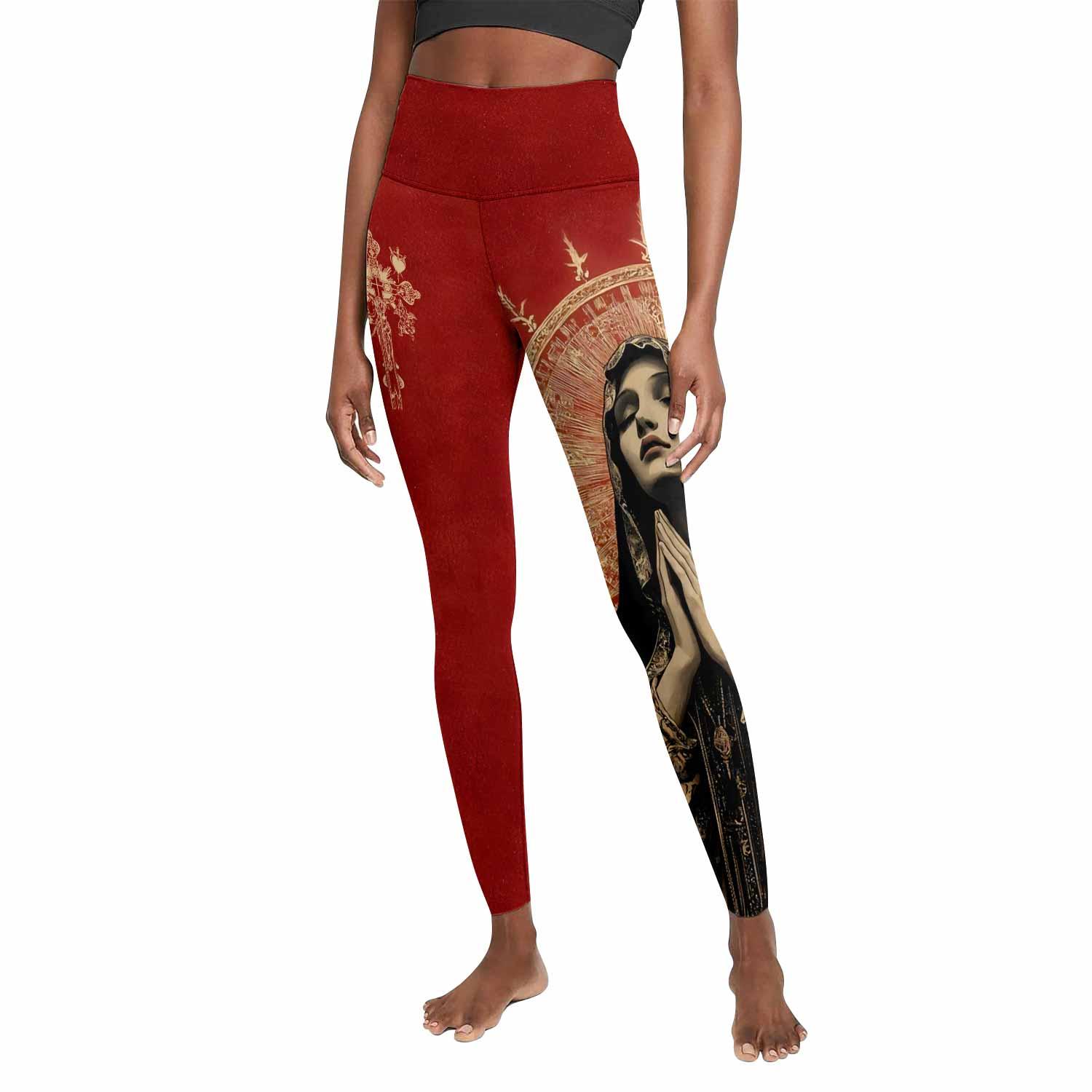 Mother of Sorrows Women's Leggings - front view mockup