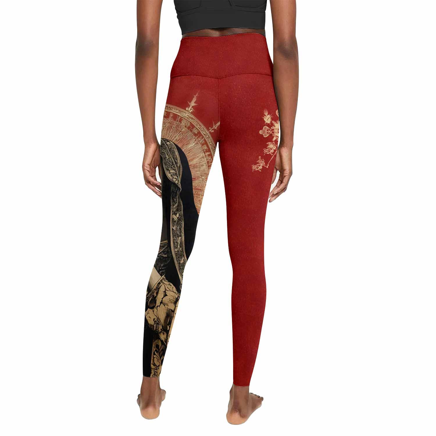 Mother of Sorrows Women's Leggings - back view mockup