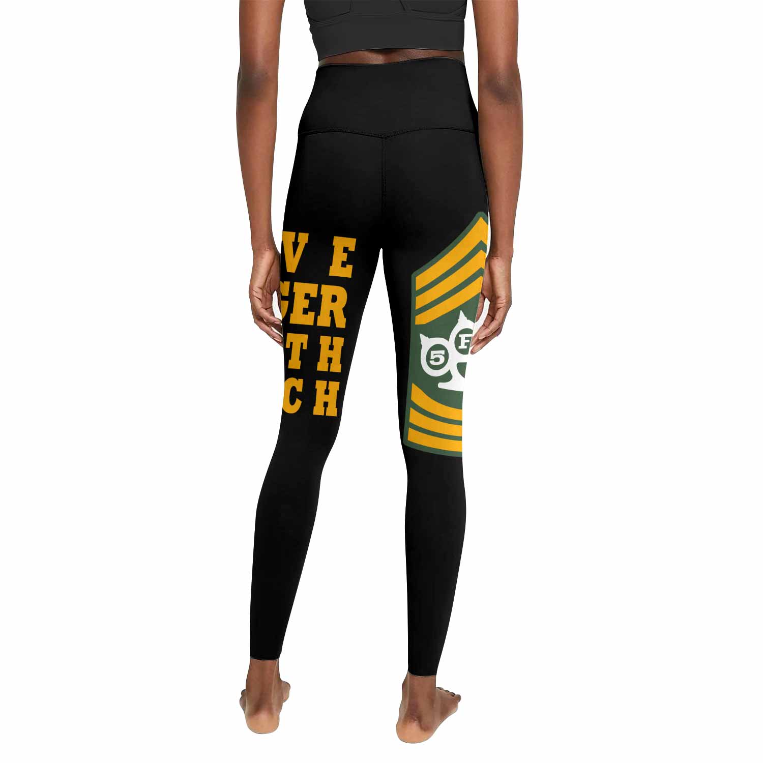 Five Finger Death Punch Camo Women's Leggings - back view mockup
