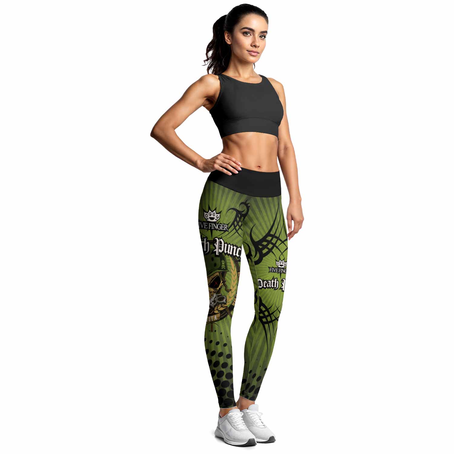 Five Finger Death Punch Green V Women's Leggings - lifestyle view