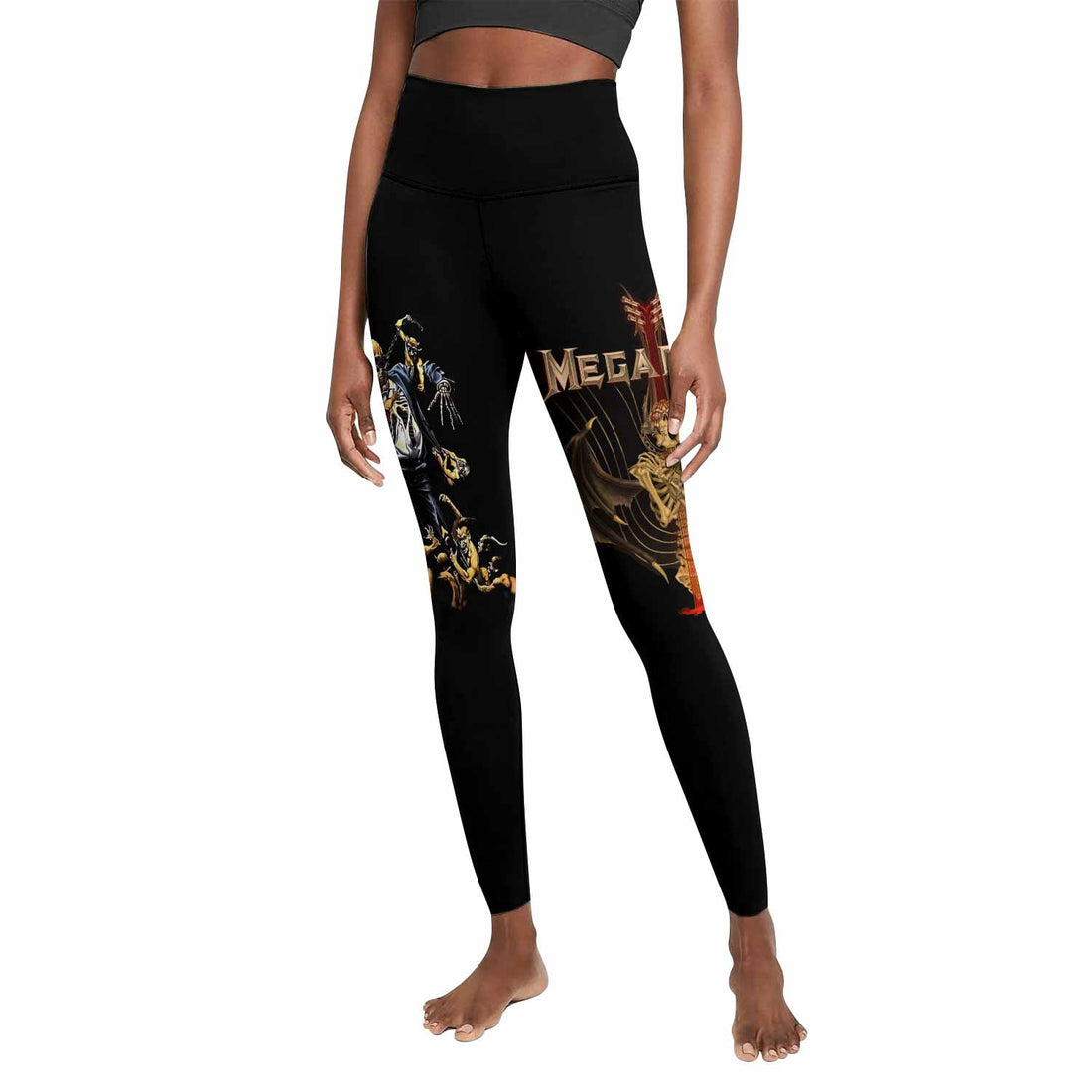 Megadeth Holy Wars 991 Wild Oats Women's Leggings - front and back view