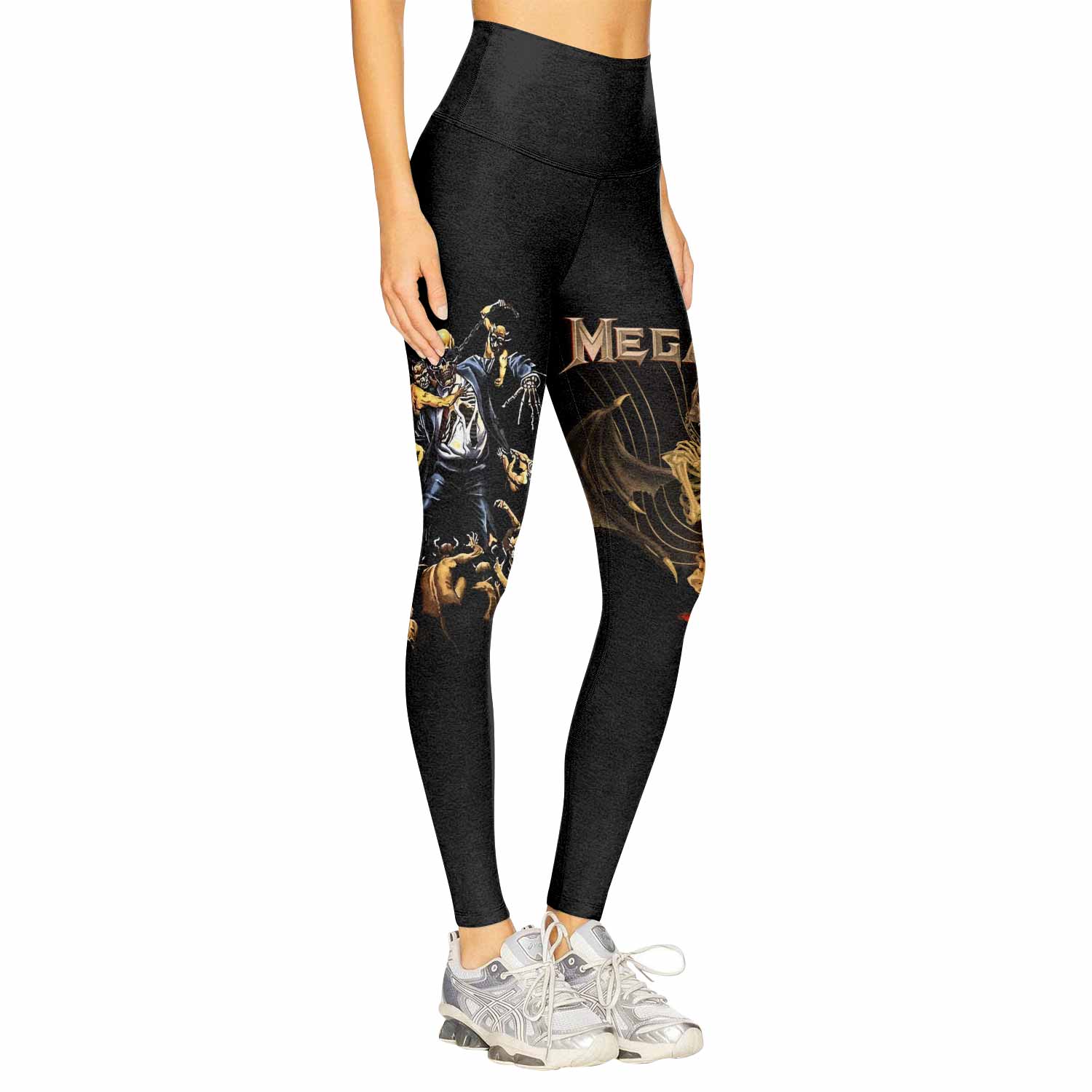 Megadeth Holy Wars 991 Wild Oats Women's Leggings - right side mockup