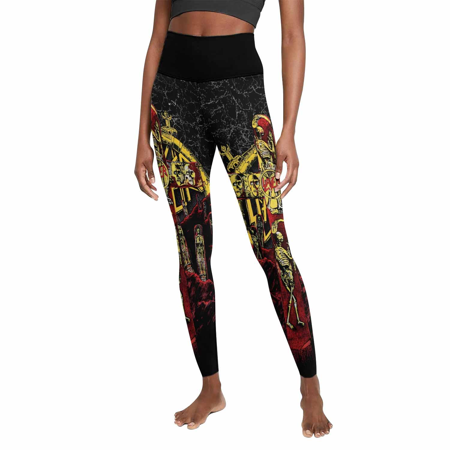 Vintage 1991 Slayer Women's Leggings - front view mockup