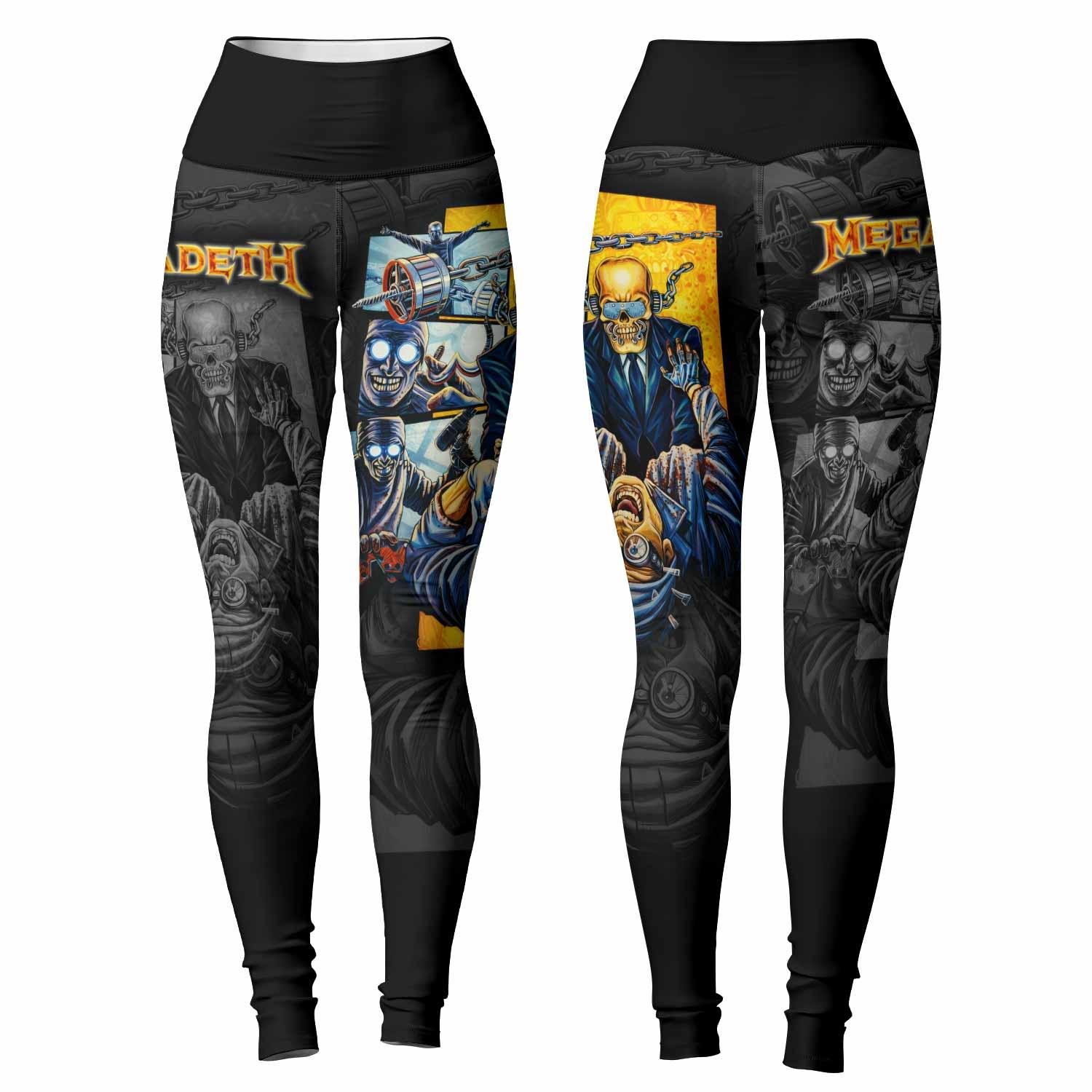 Megadeth Bloodstock Euro Tour Women's Leggings - front and back view