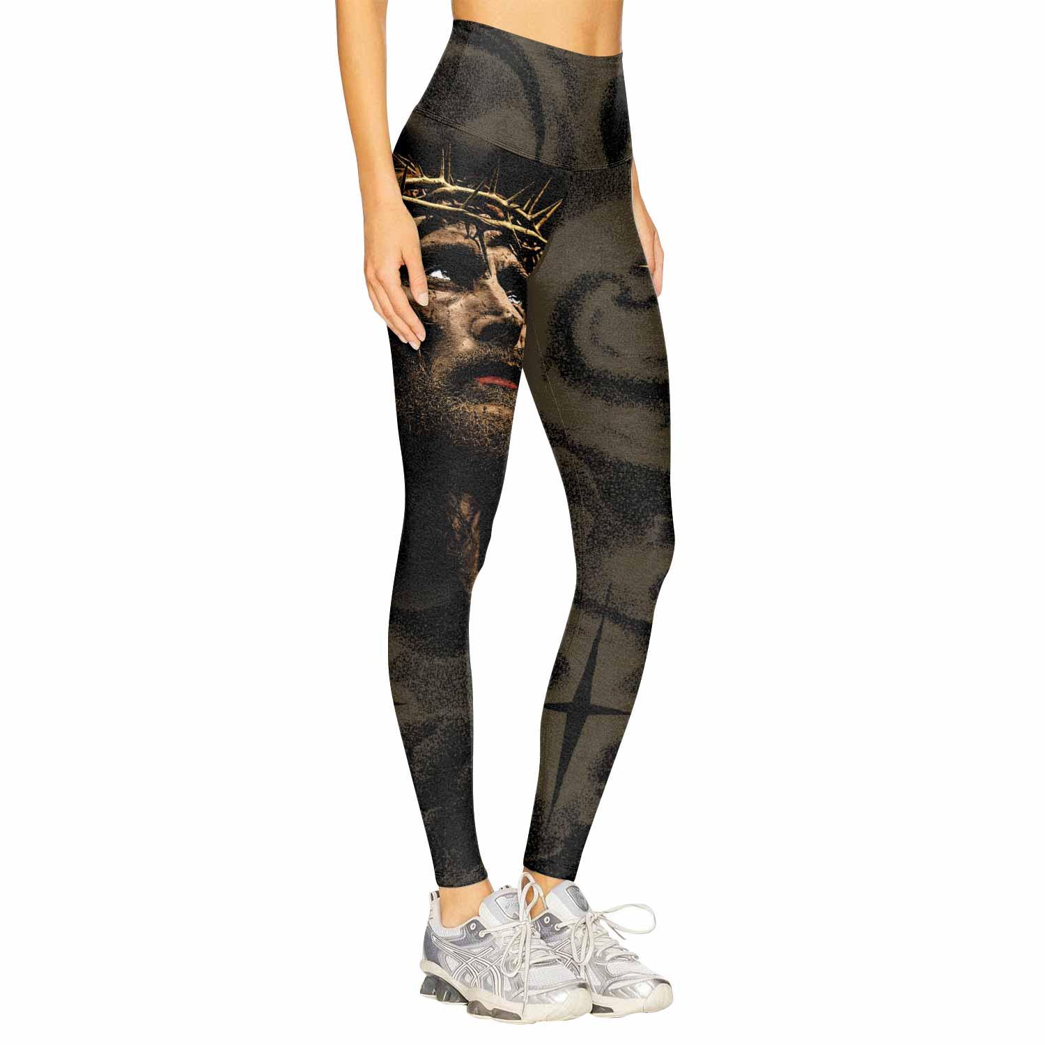 Live for Him Women's Leggings - right side mockup