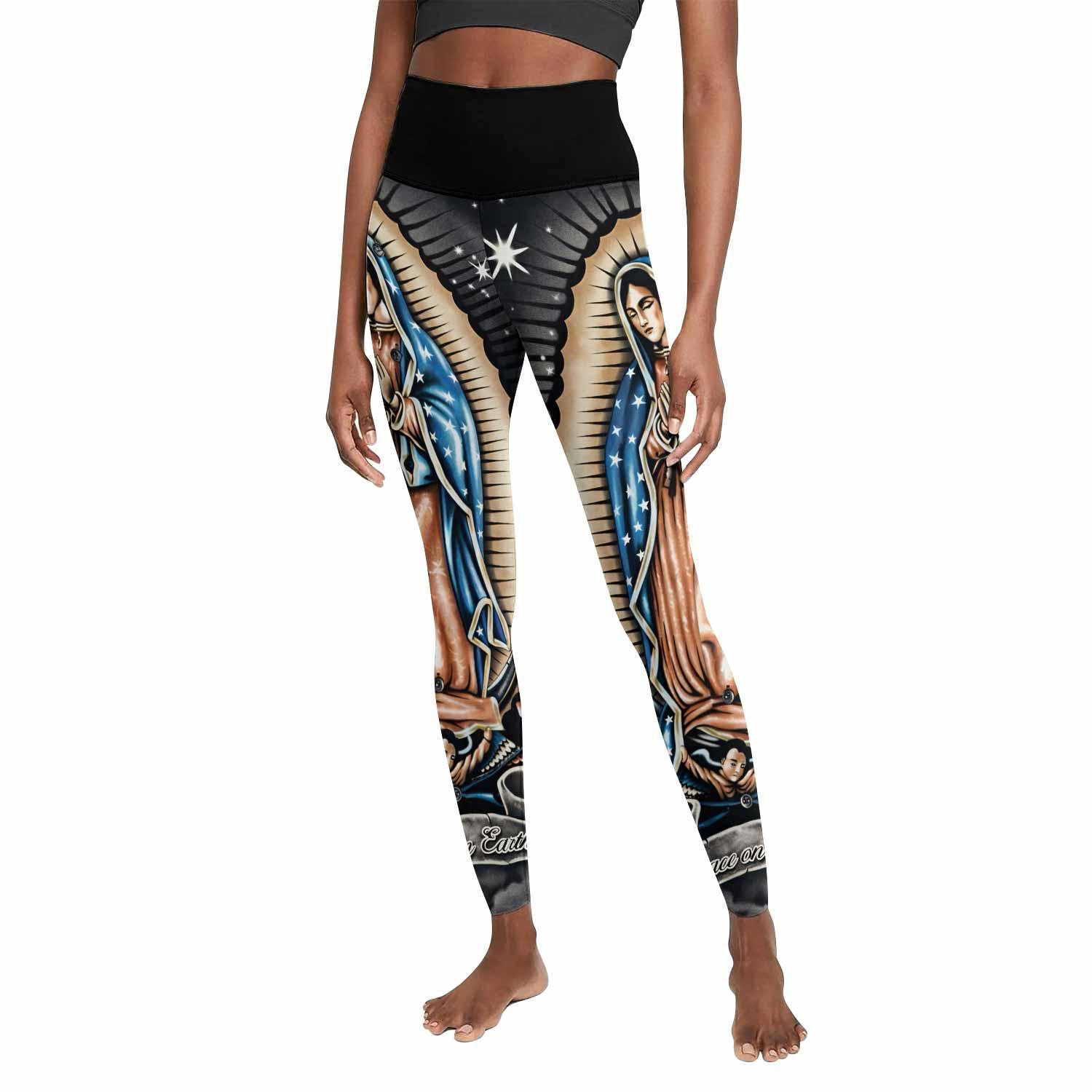 Peace on Earth Women's Leggings - front view mockup