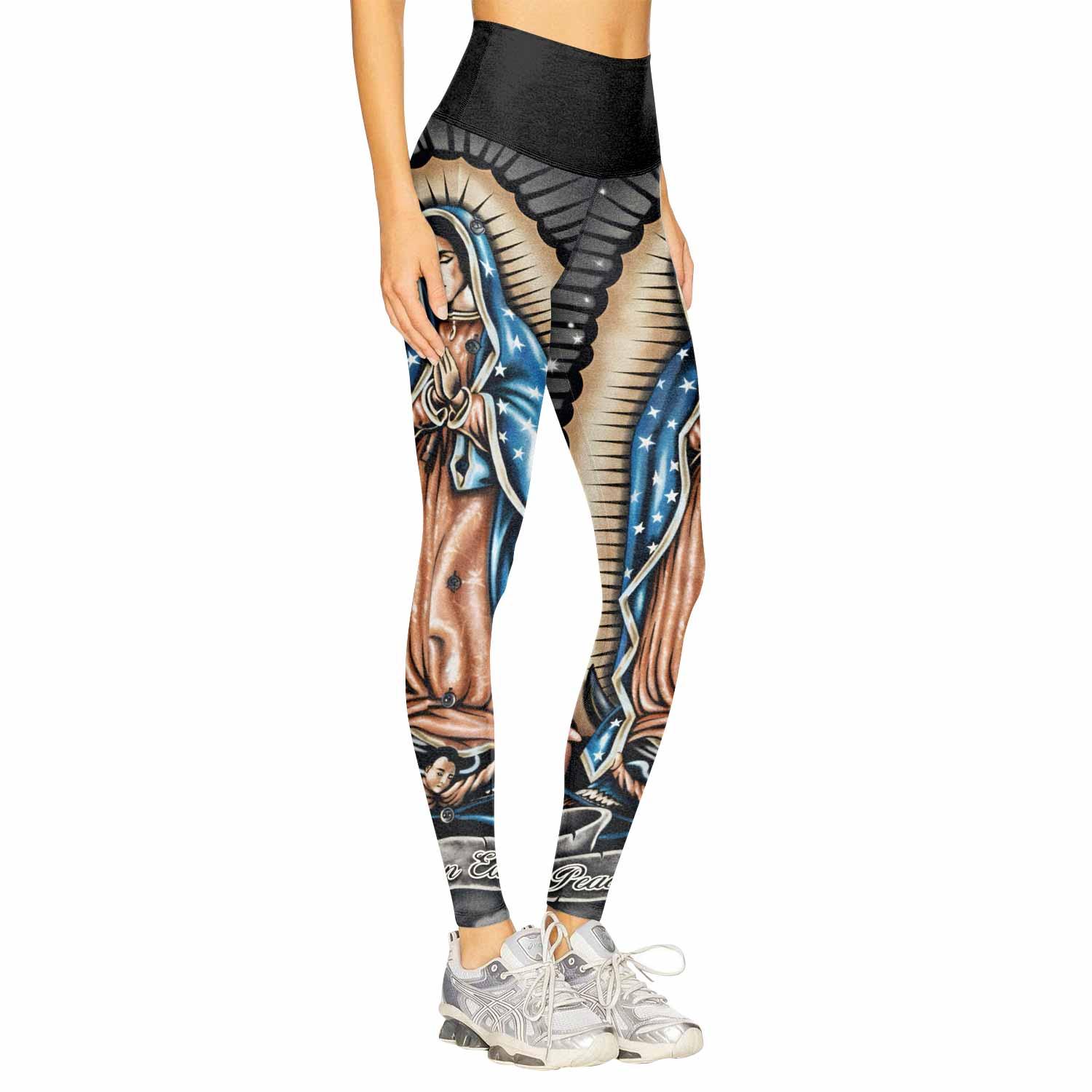 Peace on Earth Women's Leggings - right side mockup
