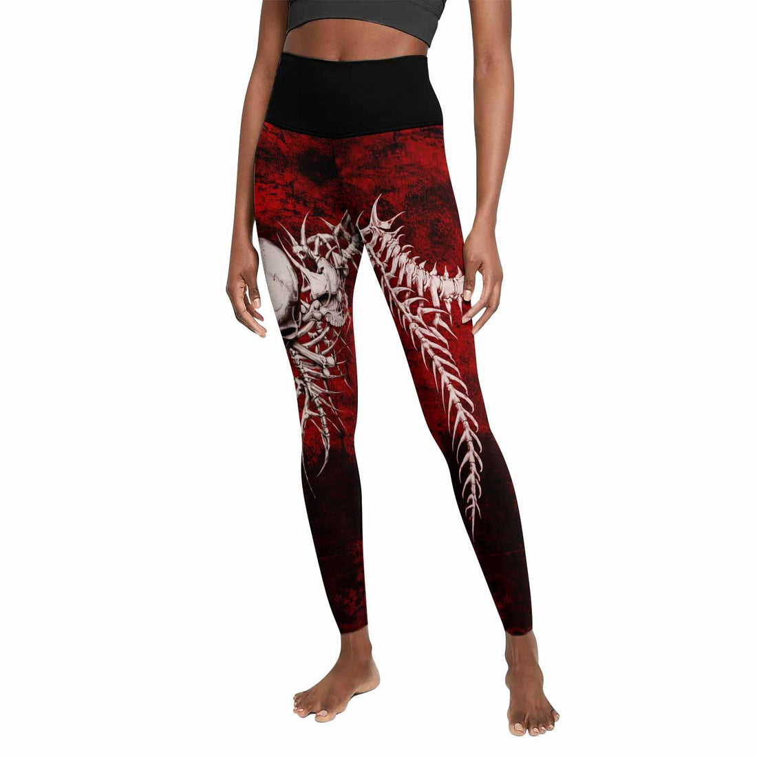 Blood Spine Skull Women's Leggings - front and back view