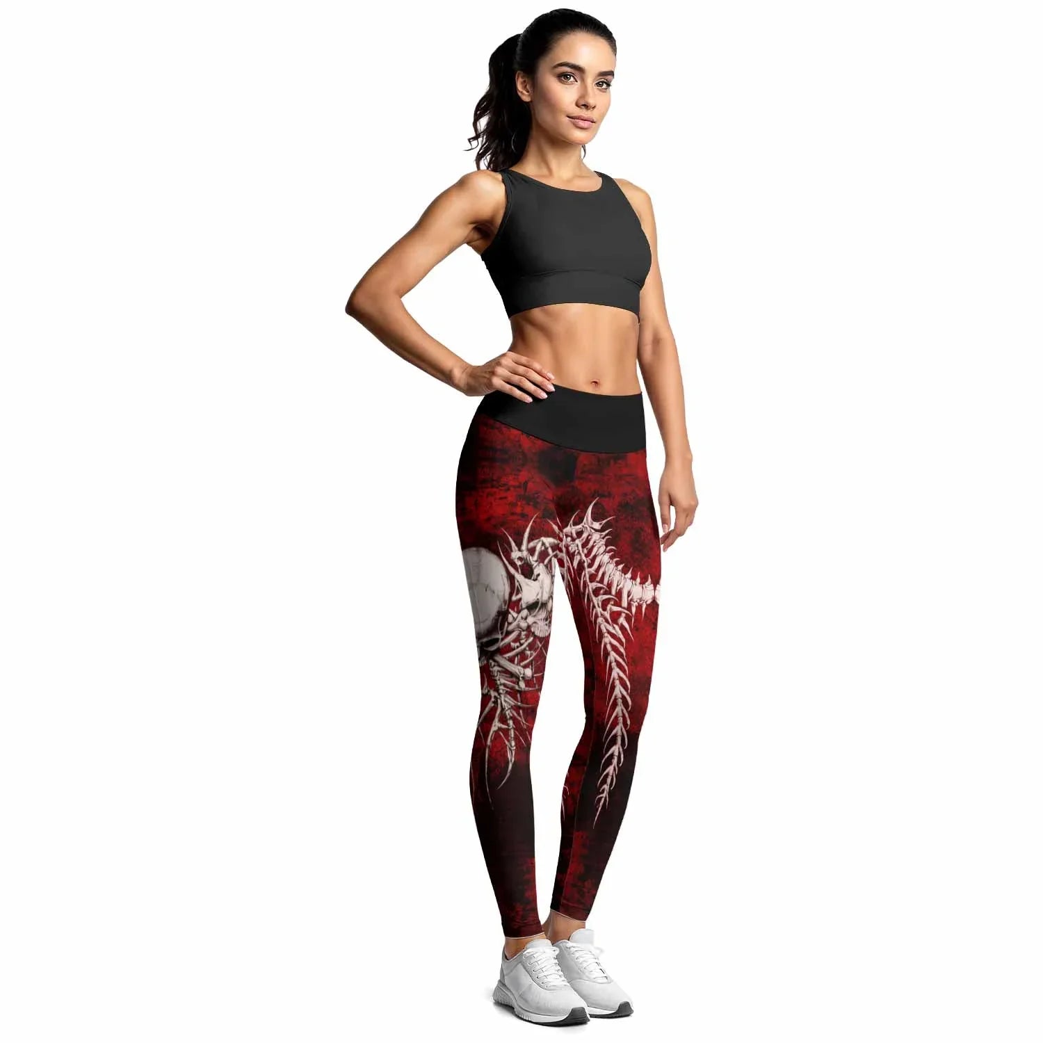 Blood Spine Skull Women's Leggings - lifestyle view