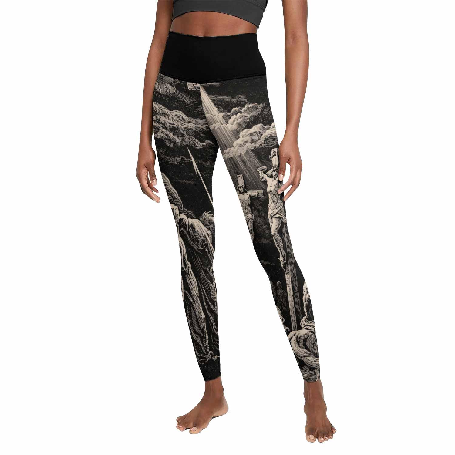 By His Stripes We Are Healed Women's Leggings - front view mockup