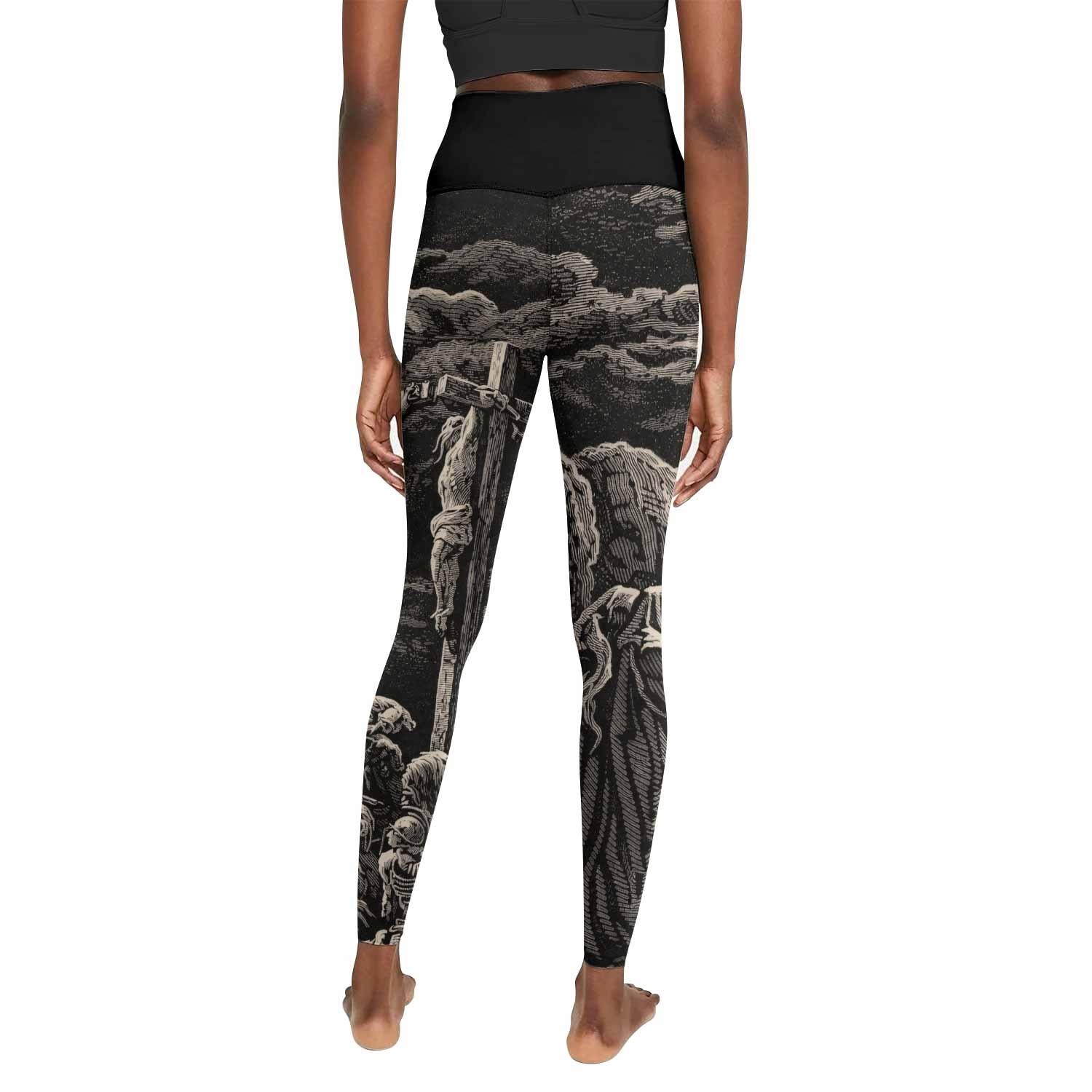 By His Stripes We Are Healed Women's Leggings - back view mockup