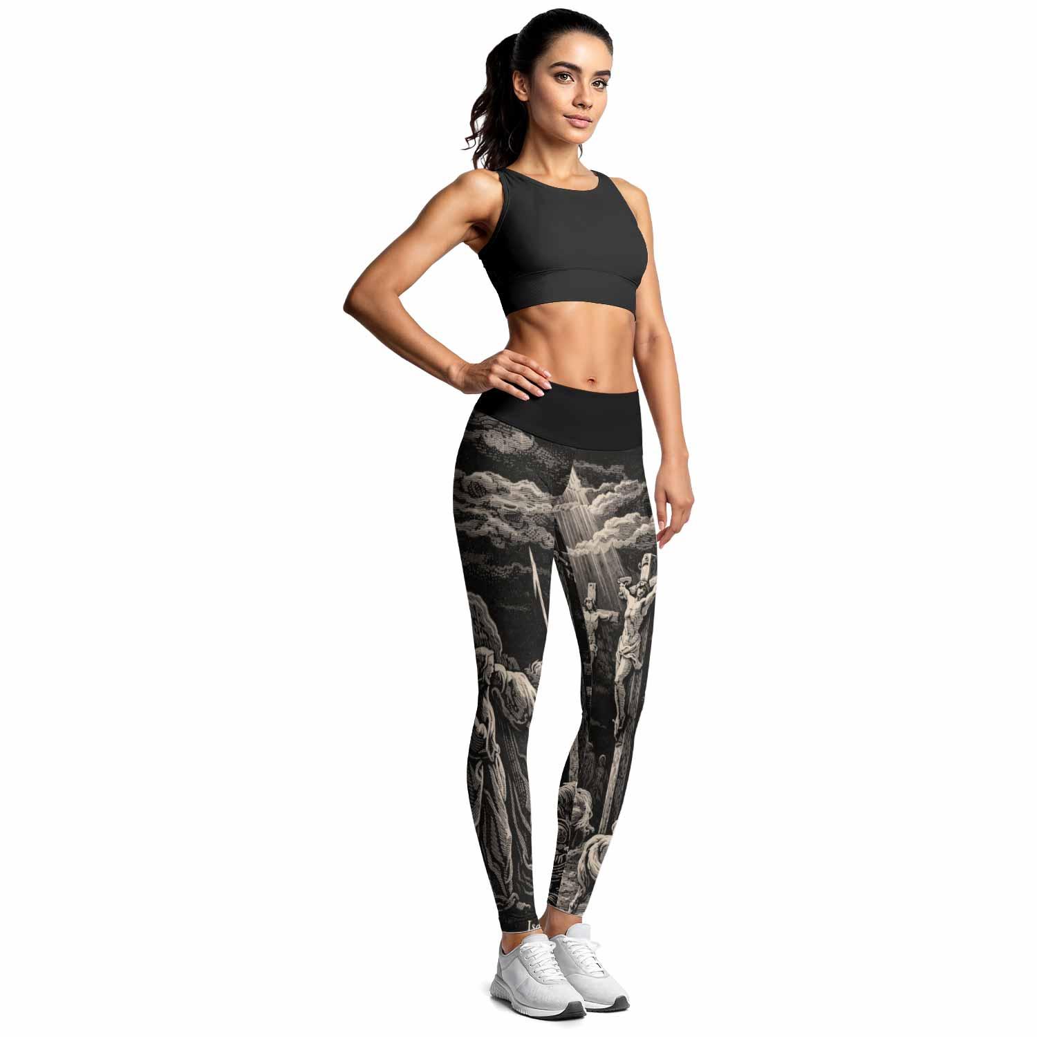 By His Stripes We Are Healed Women's Leggings - lifestyle view
