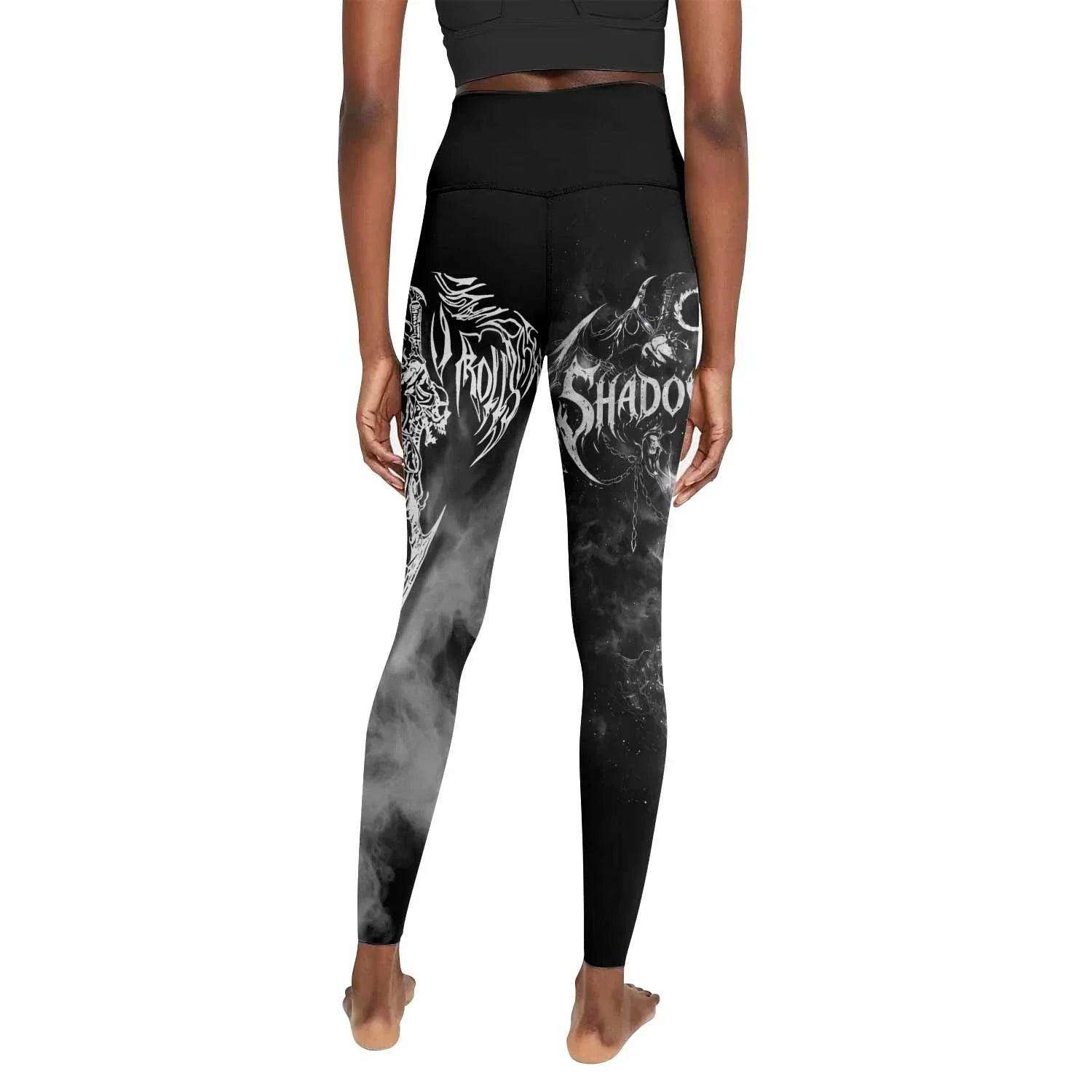 Wraith of the Abyss Women's Leggings - back view mockup