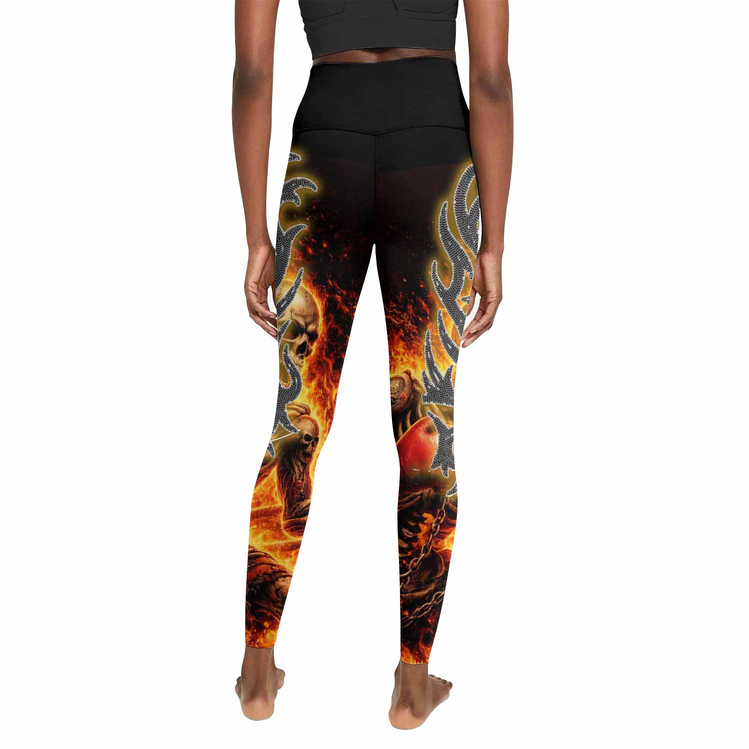 Saint King of Kings Women's Leggings - back view mockup