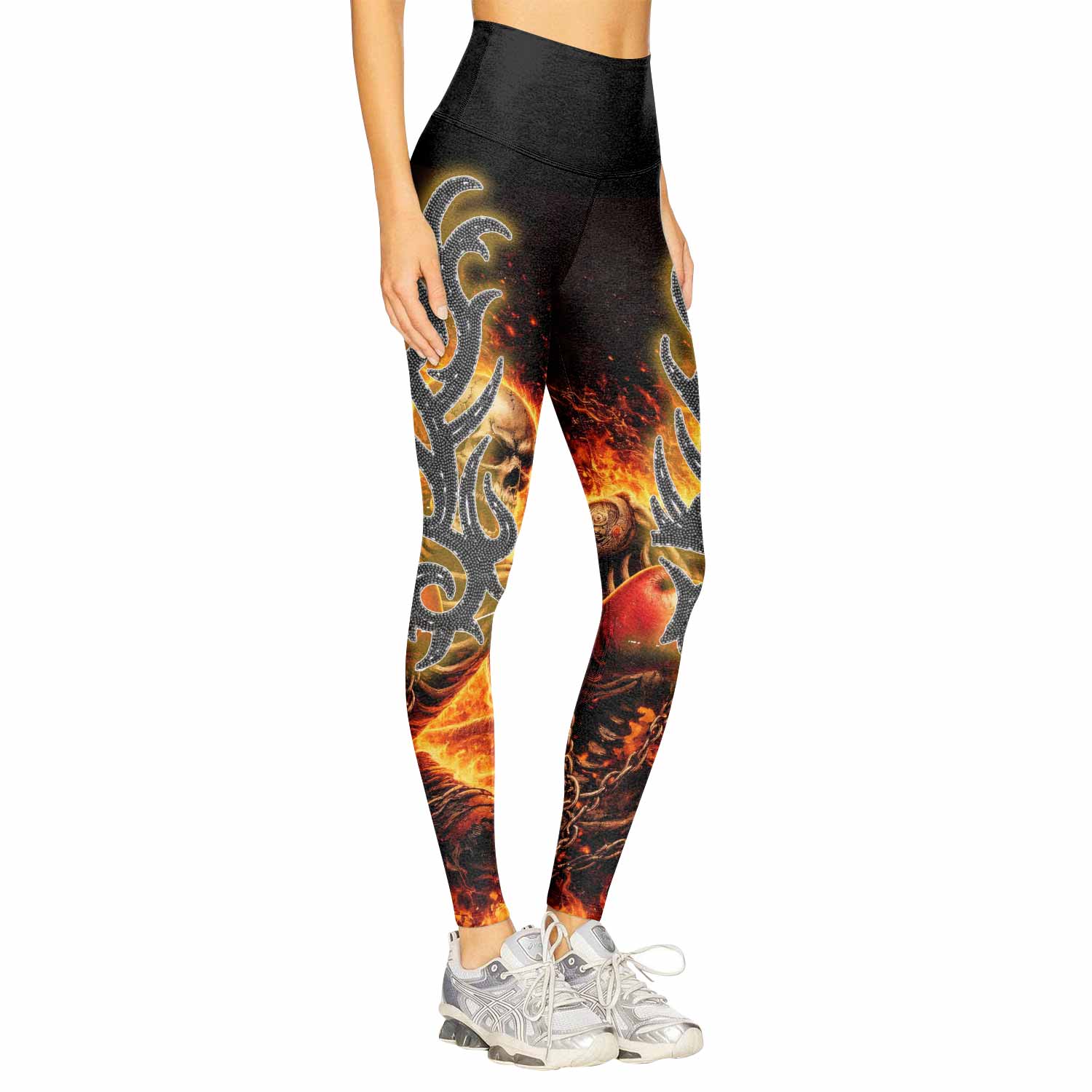 Saint King of Kings Women's Leggings - right side mockup