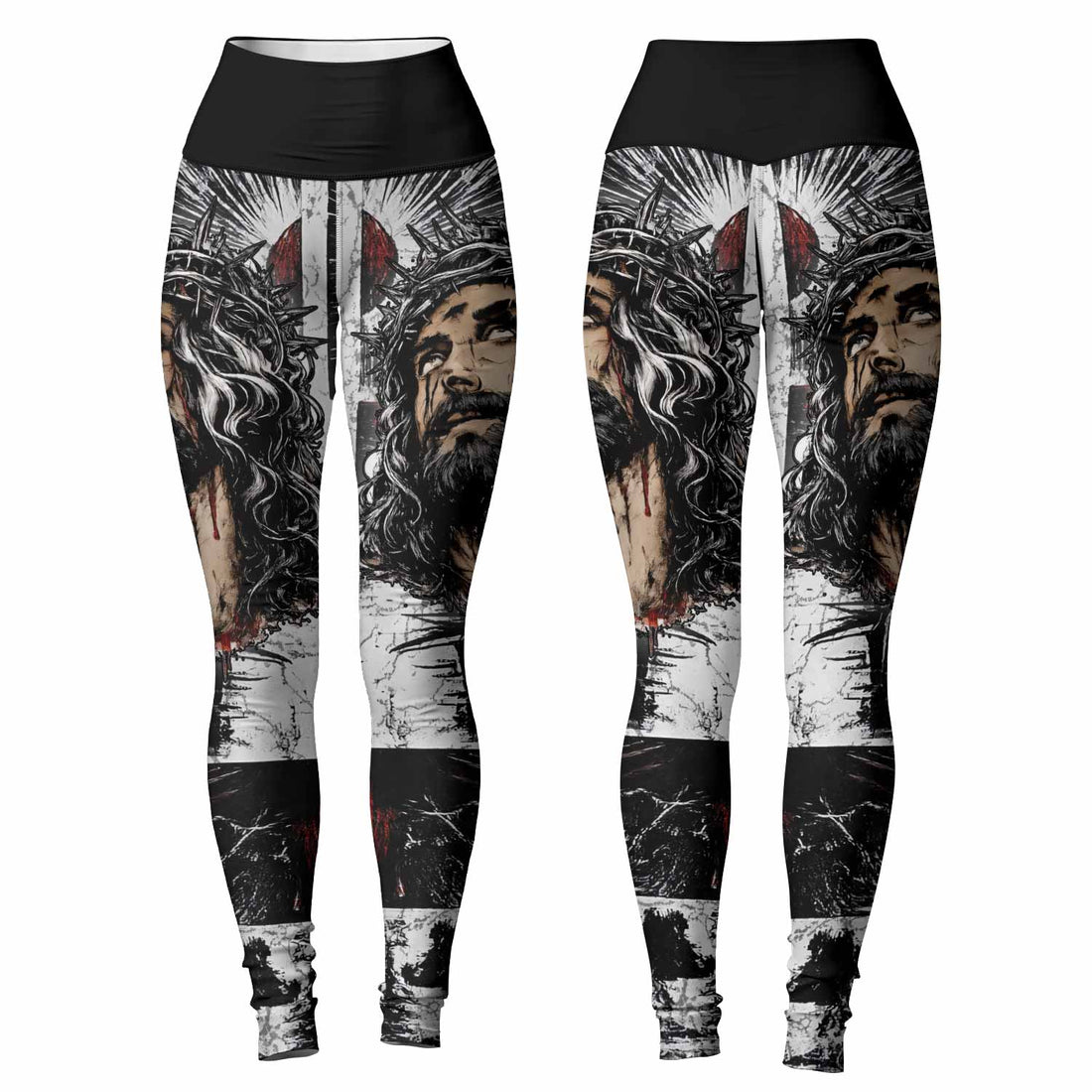 Man of Sorrows Women's Leggings - front and back view