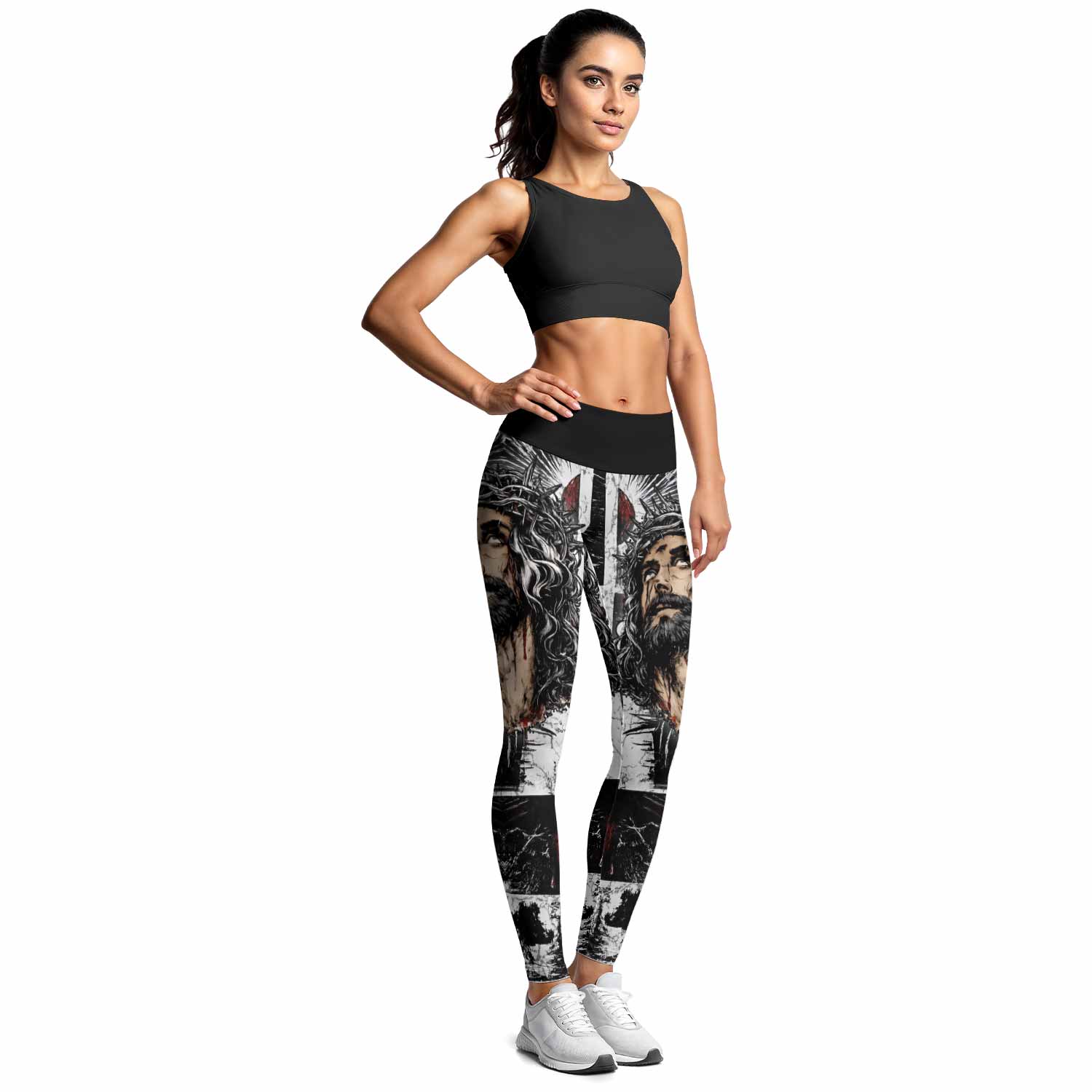 Man of Sorrows Women's Leggings - lifestyle view